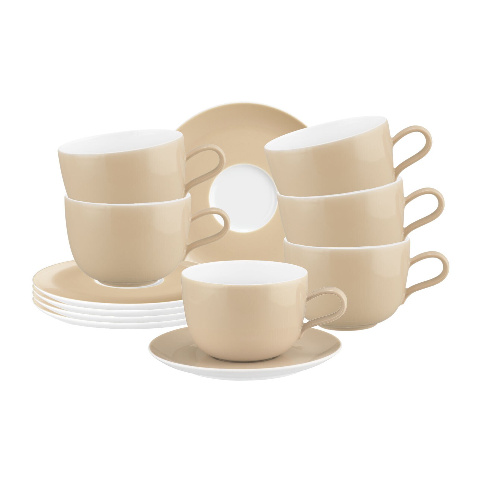 Seltmann Weiden Milchkaffeetassen mit Untertassen Liberty Pure Colors 380 ml 6er Set
