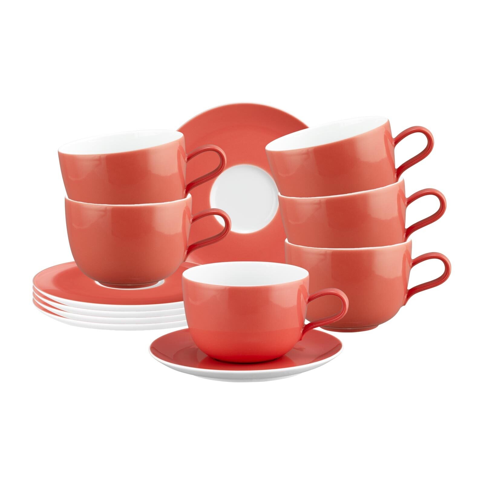 Seltmann Weiden Milchkaffeetassen mit Untertassen Liberty Pure Colors 380 ml 6er Set