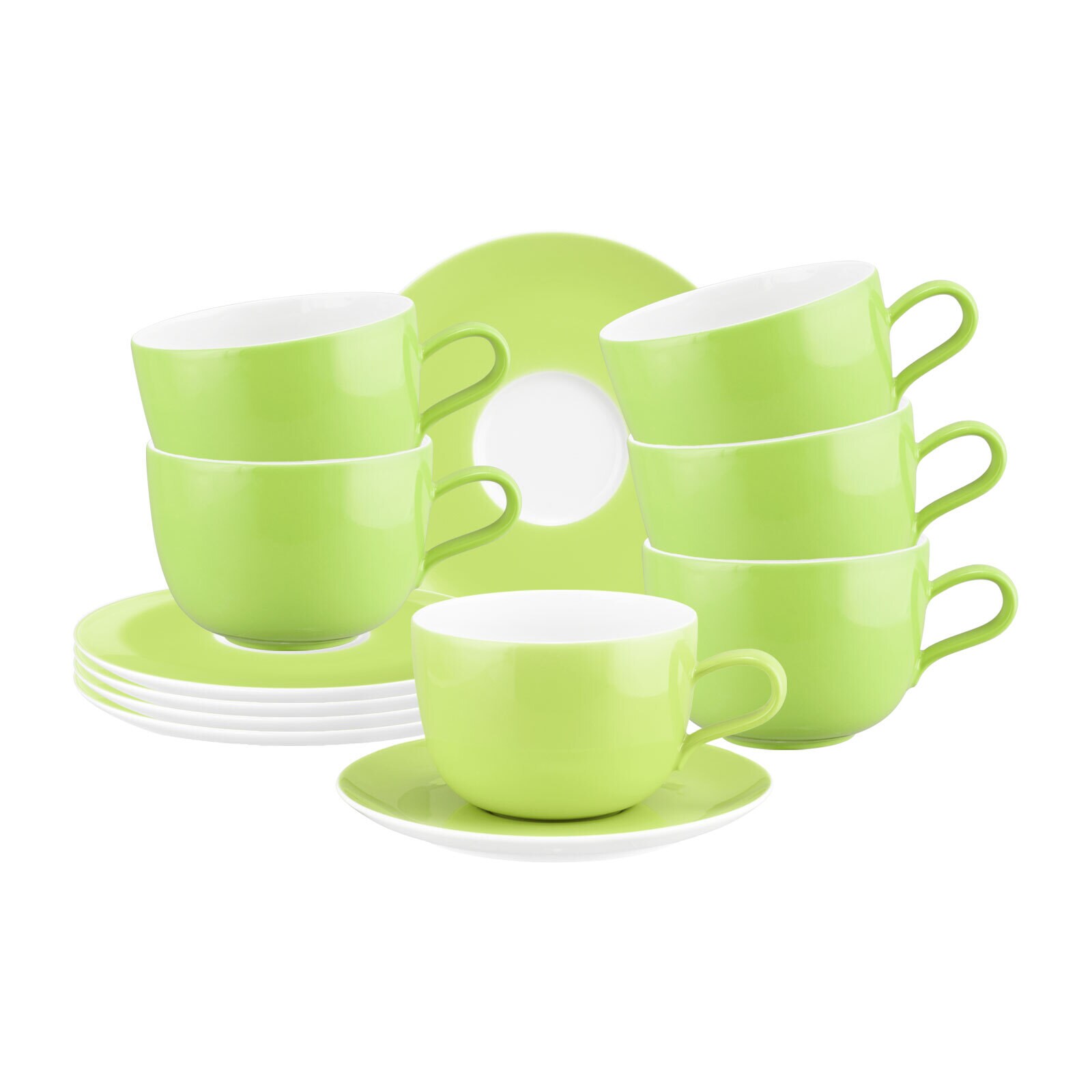 Seltmann Weiden Milchkaffeetassen mit Untertassen Liberty Pure Colors 380 ml 6er Set