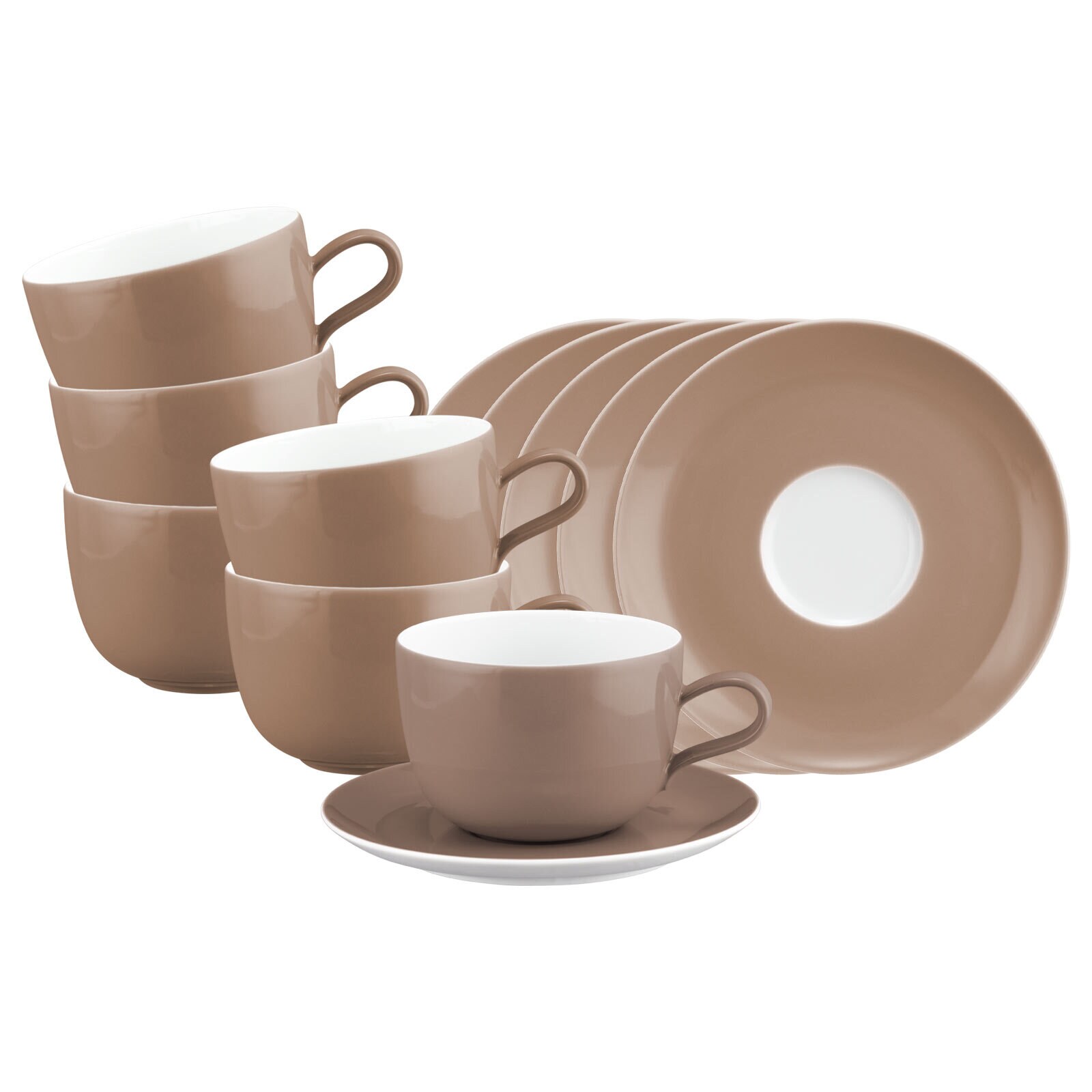 Seltmann Weiden Milchkaffeetassen mit Untertassen Liberty Pure Colors 380 ml 6er Set