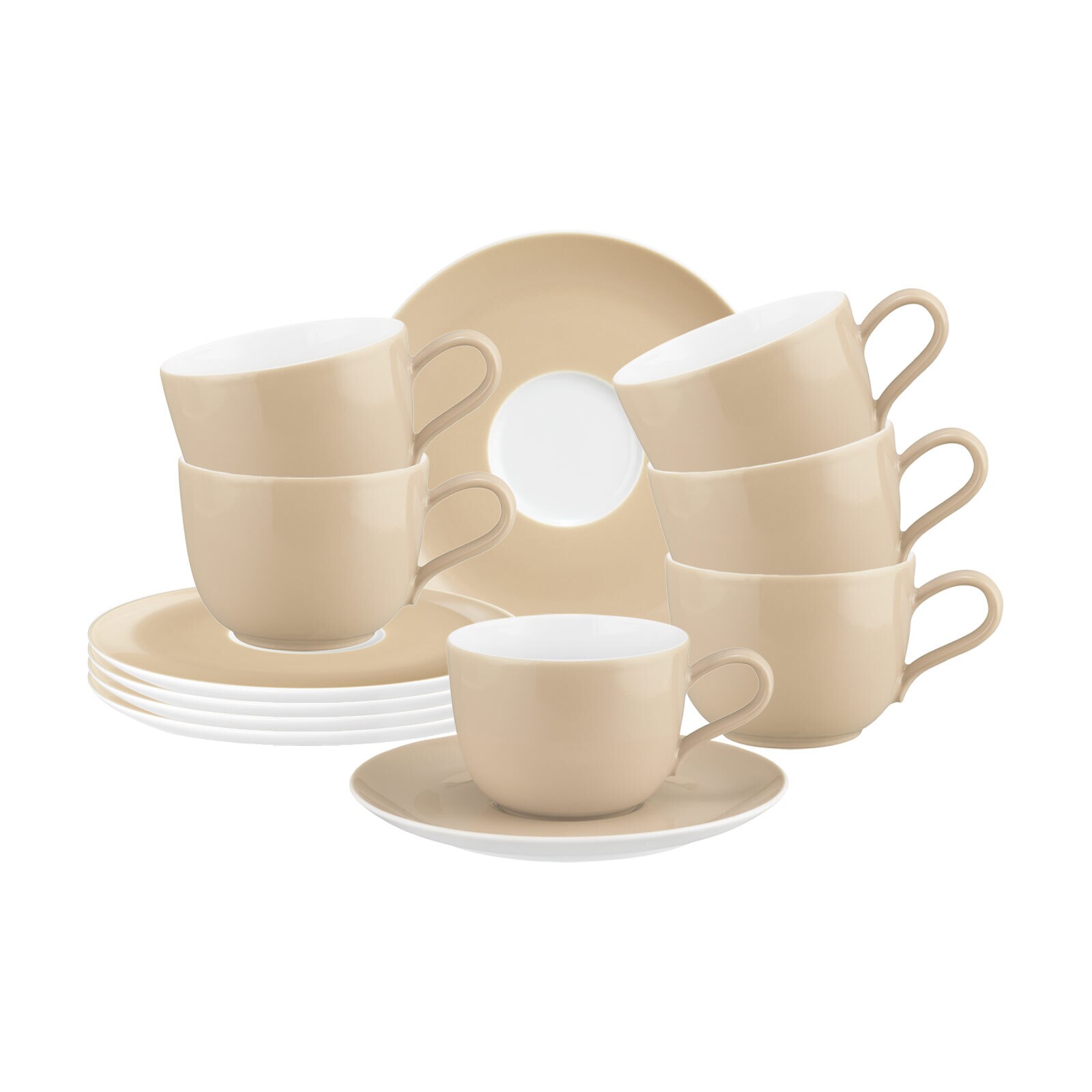 Seltmann Weiden Kaffeetassen mit Untertassen Liberty Pure Colors 260 ml 6er Set