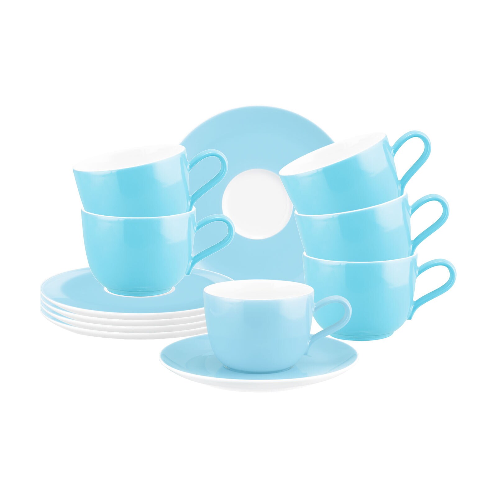 Seltmann Weiden Kaffeetassen mit Untertassen Liberty Pure Colors 260 ml 6er Set