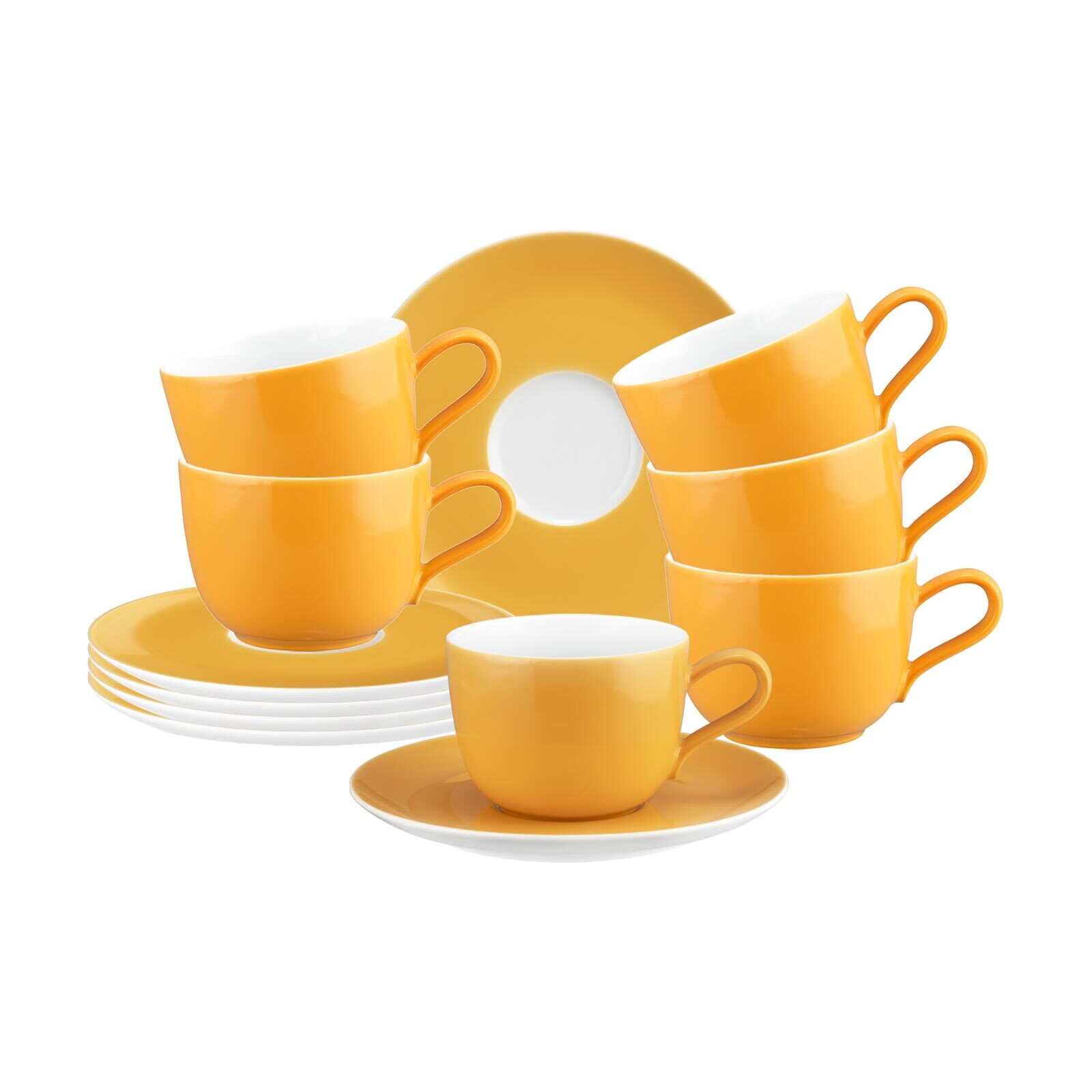Seltmann Weiden Kaffeetassen mit Untertassen Liberty Pure Colors 260 ml 6er Set
