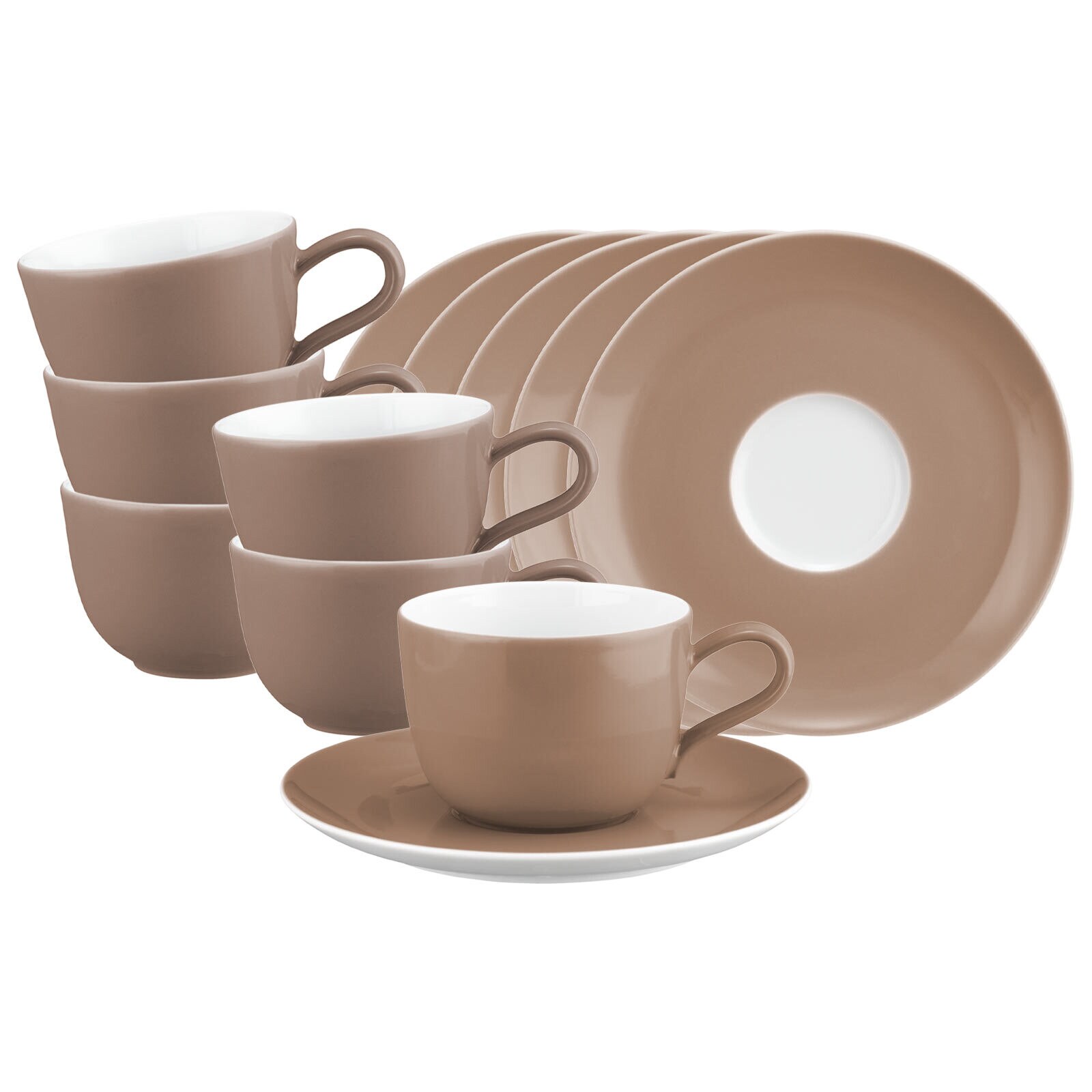 Seltmann Weiden Kaffeetassen mit Untertassen Liberty Pure Colors 260 ml 6er Set
