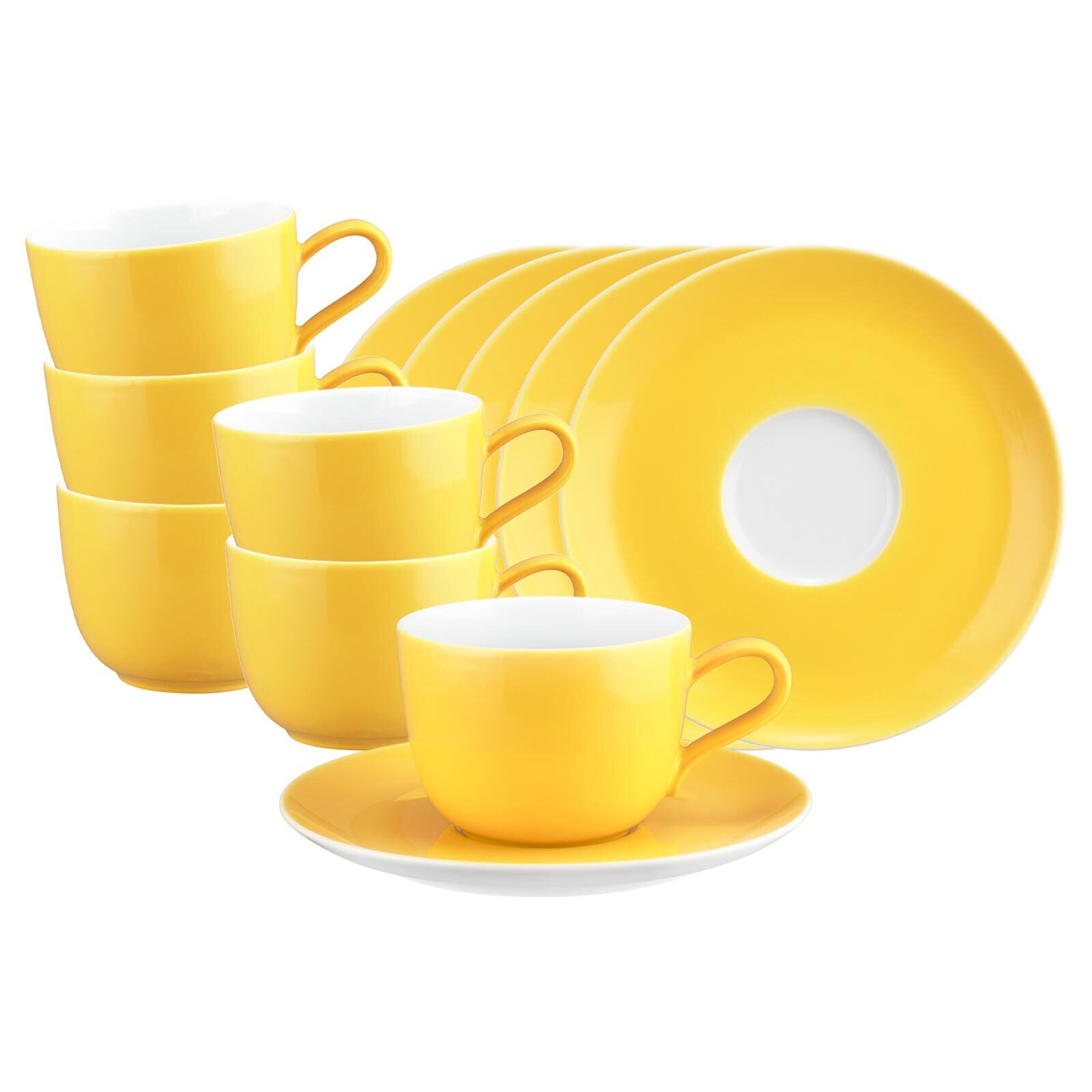 Seltmann Weiden Kaffeetassen mit Untertassen Liberty Pure Colors 260 ml 6er Set