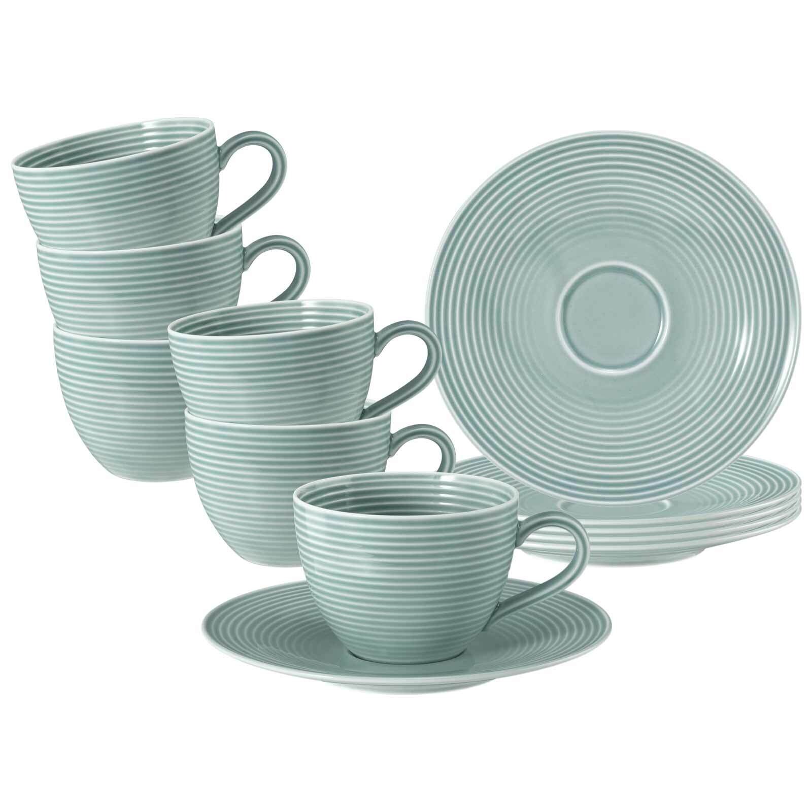 Seltmann Weiden Kaffeetassen mit Untertassen Beat Color Glaze 260 ml 6er Set