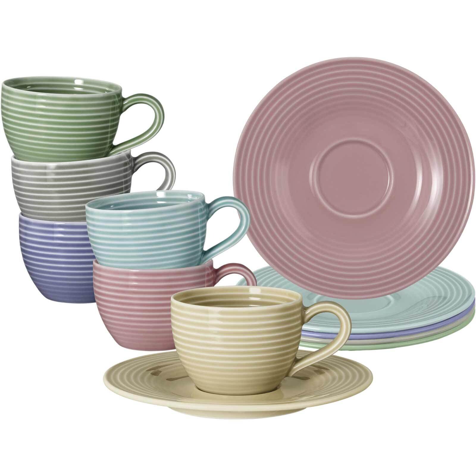 Seltmann Weiden Espressotassen mit Untertassen Beat Color Glaze 100 ml 6er Set