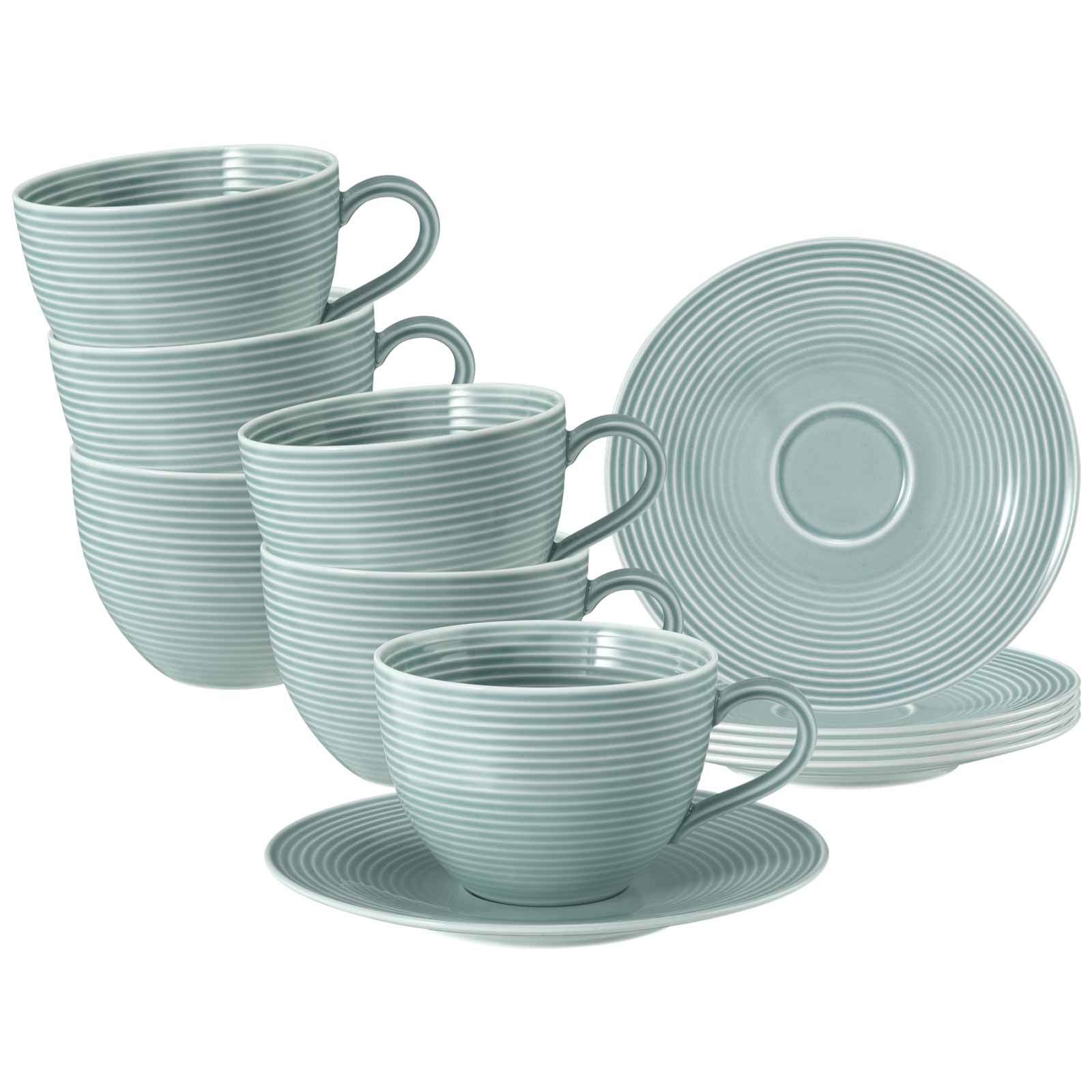 Seltmann Weiden Milchkaffeetassen mit Untertassen Beat Color Glaze 350 ml 6er Set - Bild 1