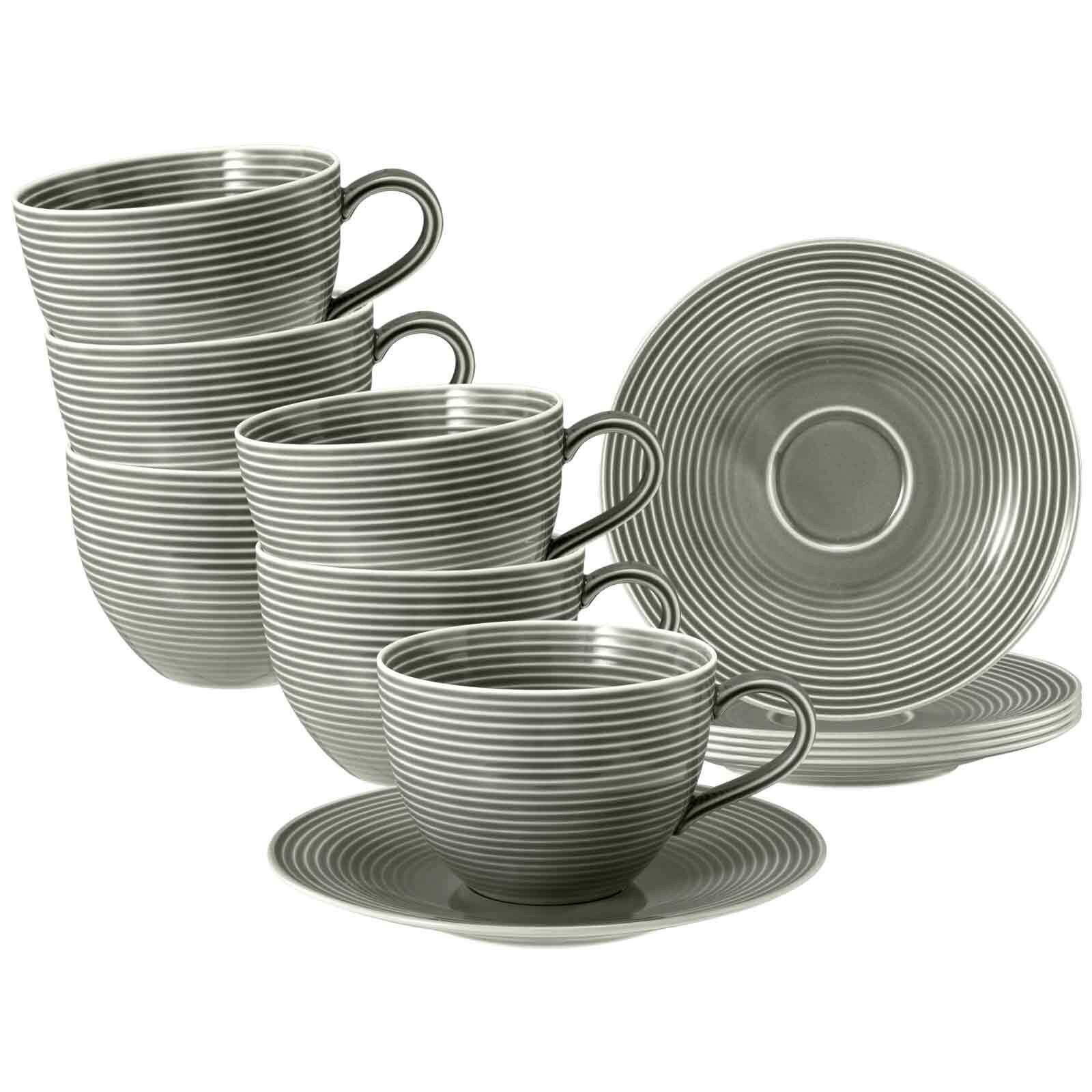 Seltmann Weiden Teetassen mit Untertassen Beat Color Glaze 140 ml 6er Set