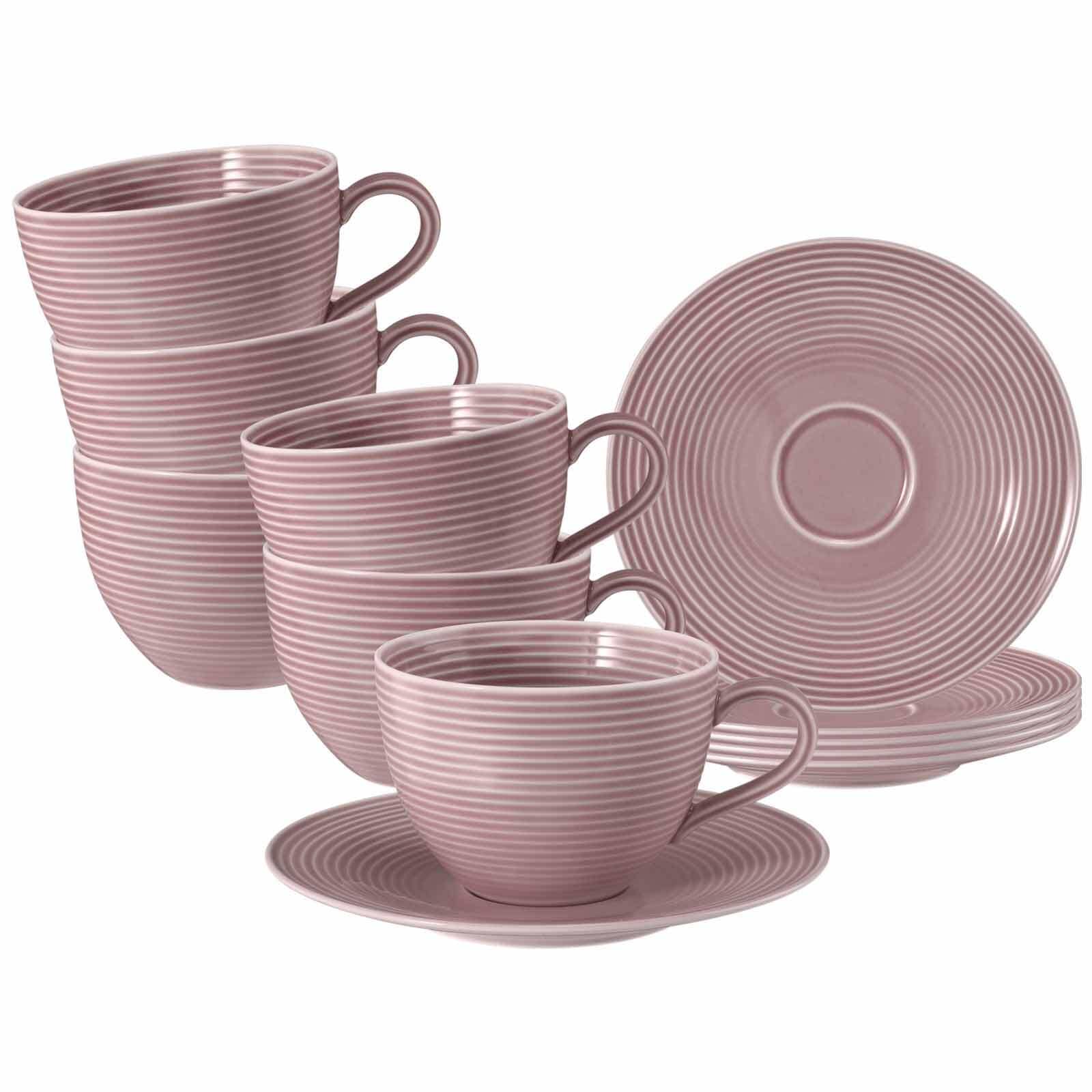 Seltmann Weiden Teetassen mit Untertassen Beat Color Glaze 140 ml 6er Set - Bild 1