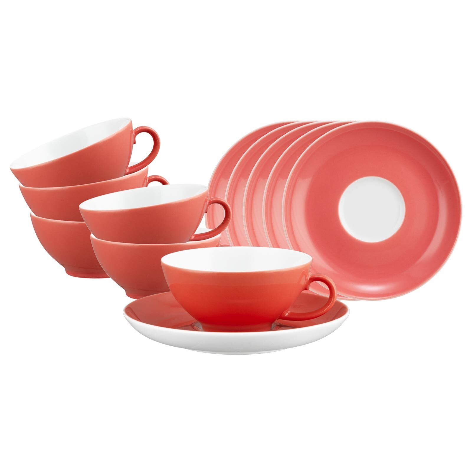 Seltmann Weiden Teetassen mit Untertassen Liberty Pure Colors 140 ml 6er Set