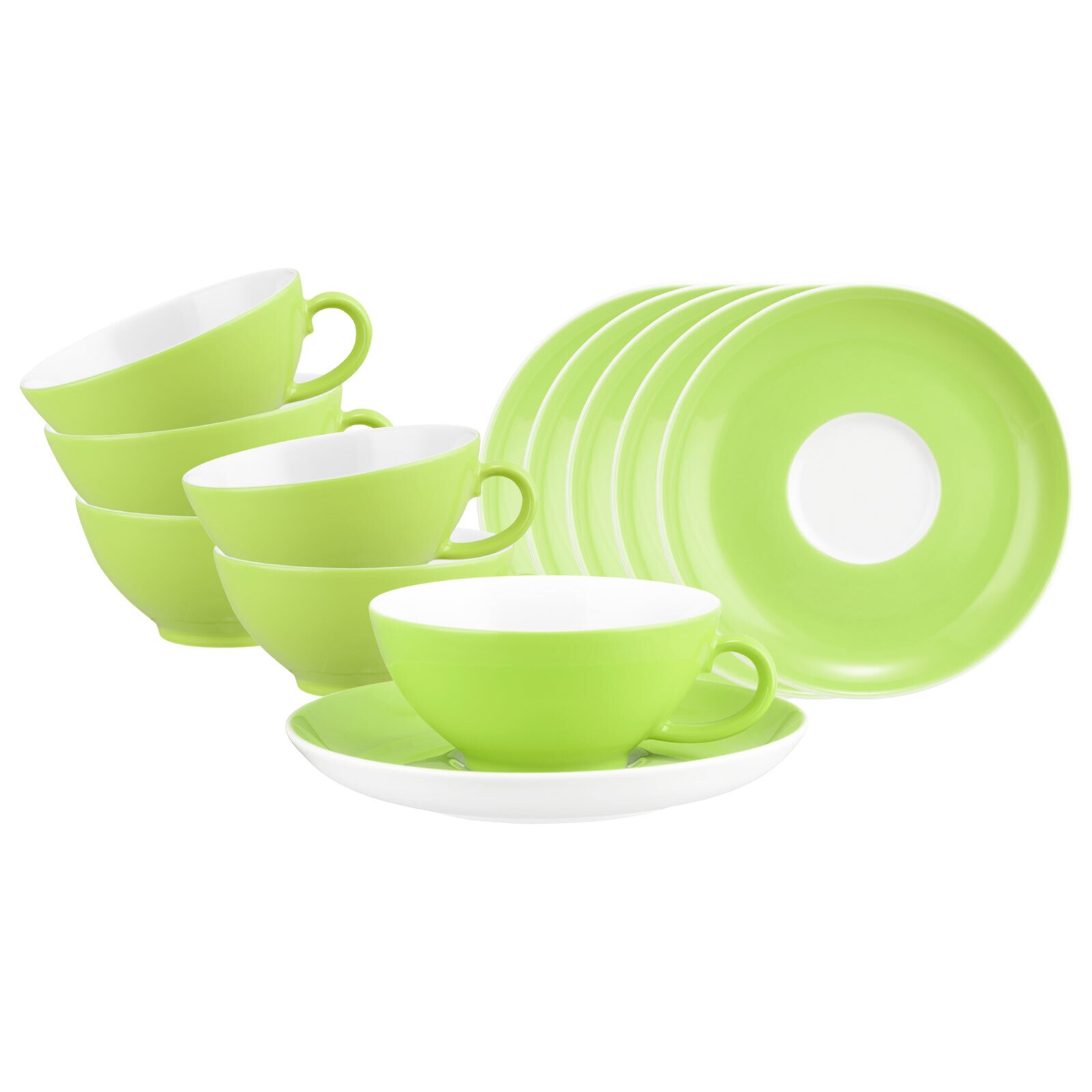 Seltmann Weiden Teetassen mit Untertassen Liberty Pure Colors 140 ml 6er Set