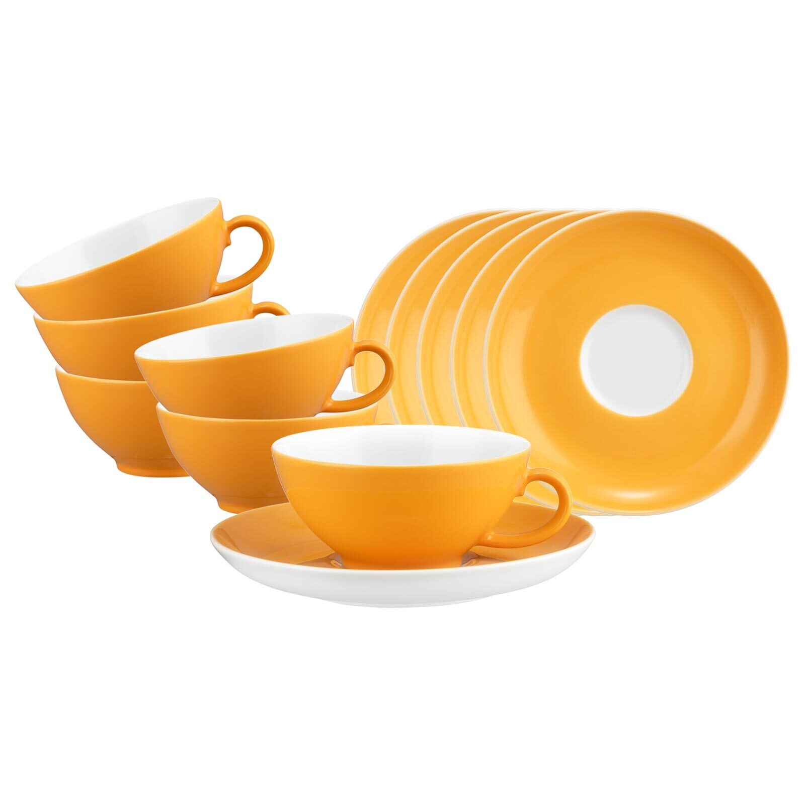 Seltmann Weiden Teetassen mit Untertassen Liberty Pure Colors 140 ml 6er Set