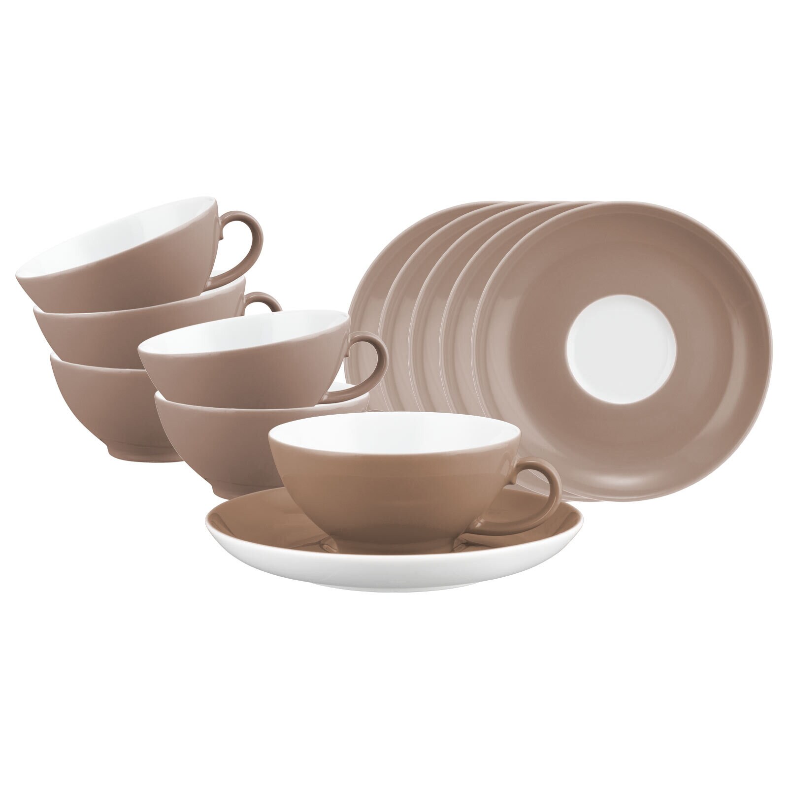 Seltmann Weiden Teetassen mit Untertassen Liberty Pure Colors 140 ml 6er Set