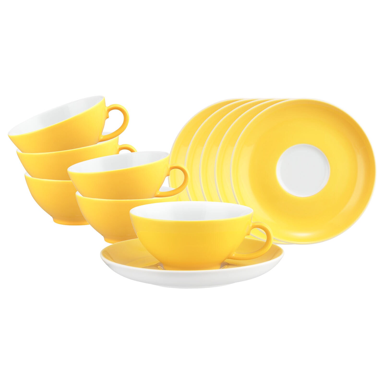 Seltmann Weiden Teetassen mit Untertassen Liberty Pure Colors 140 ml 6er Set