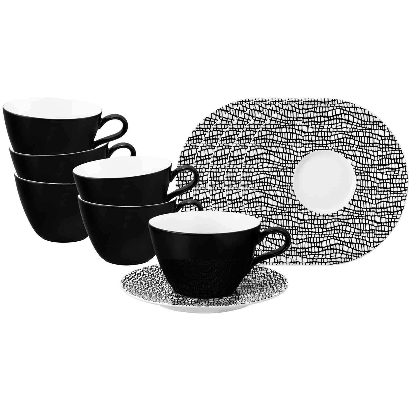 Seltmann Weiden Milchkaffeetassen mit Untertassen Life Fashion 370 ml 6er Set