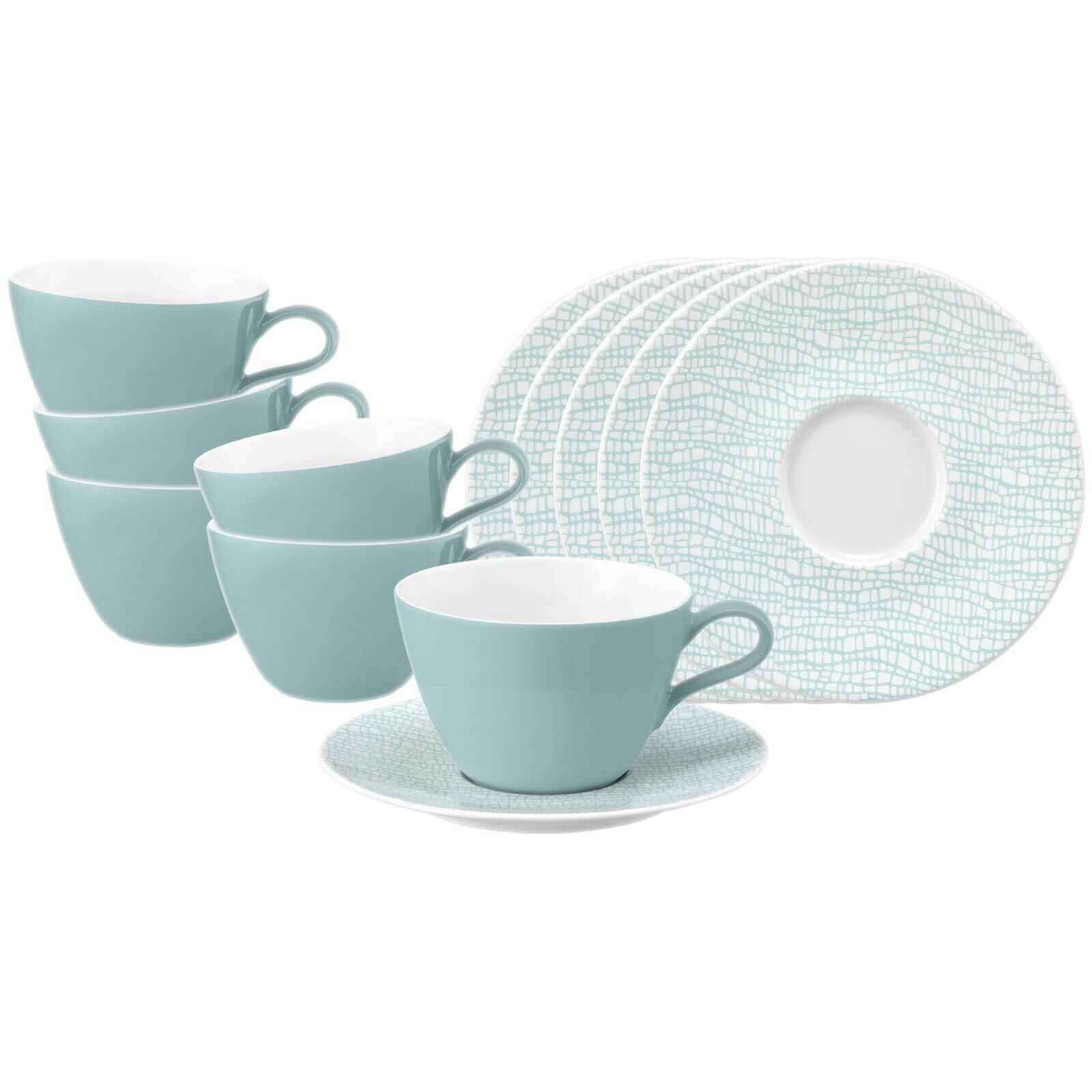 Seltmann Weiden Milchkaffeetassen mit Untertassen Life Fashion 370 ml 6er Set