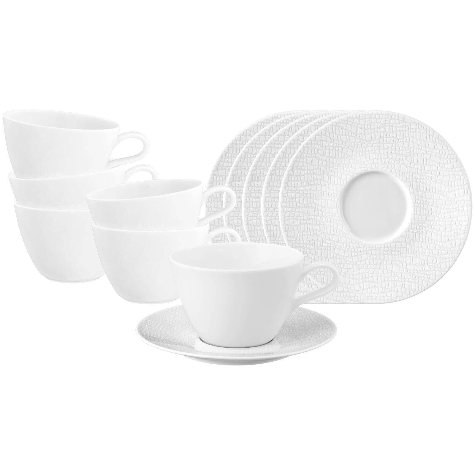 Seltmann Weiden Milchkaffeetassen mit Untertassen Life Fashion 370 ml 6er Set