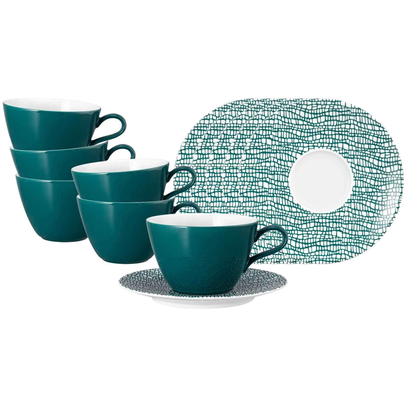 Seltmann Weiden Milchkaffeetassen mit Untertassen Life Fashion 370 ml 6er Set