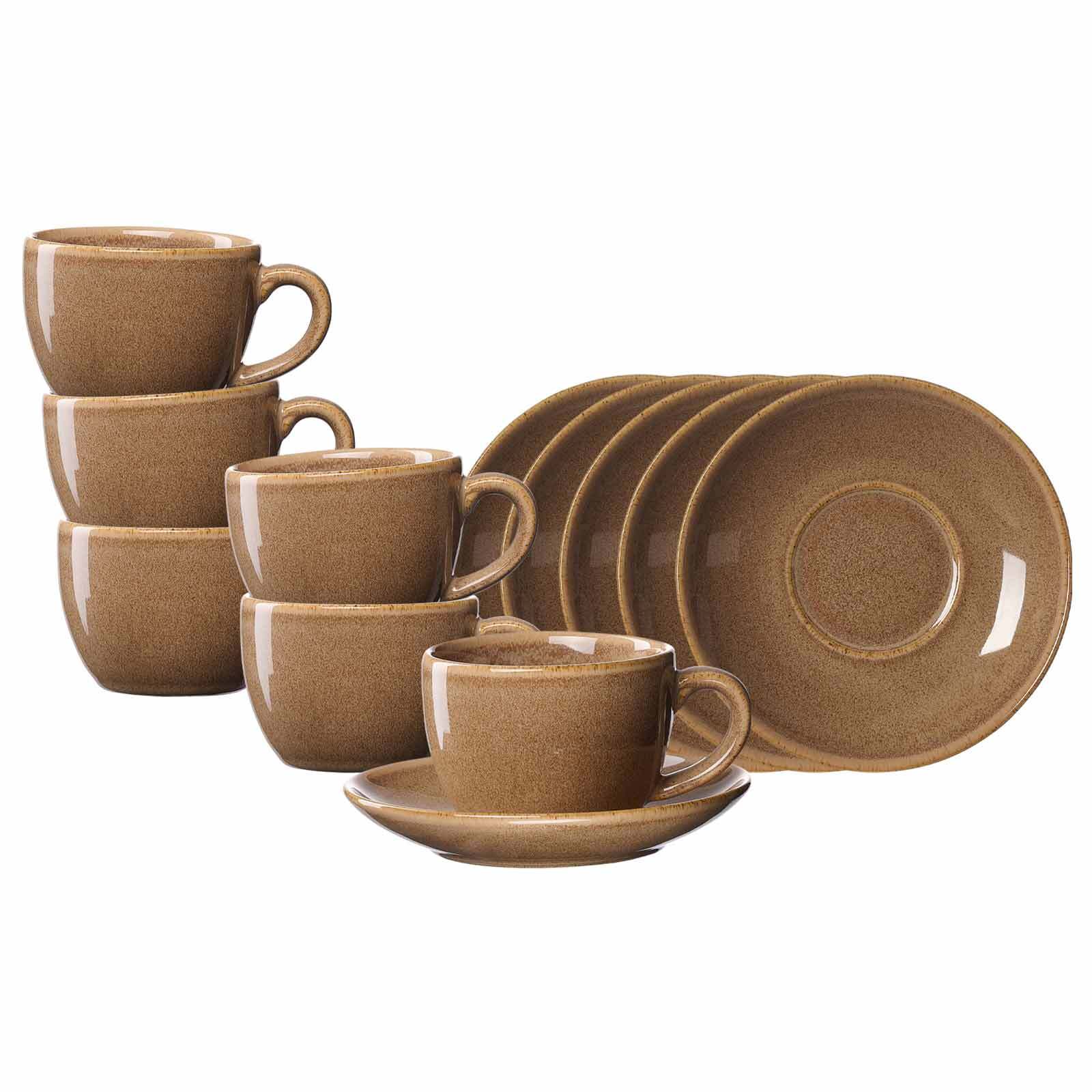 Ritzenhoff & Breker Kaffeetassen mit Untertassen Sahara 230 ml 6er Set - Bild 1