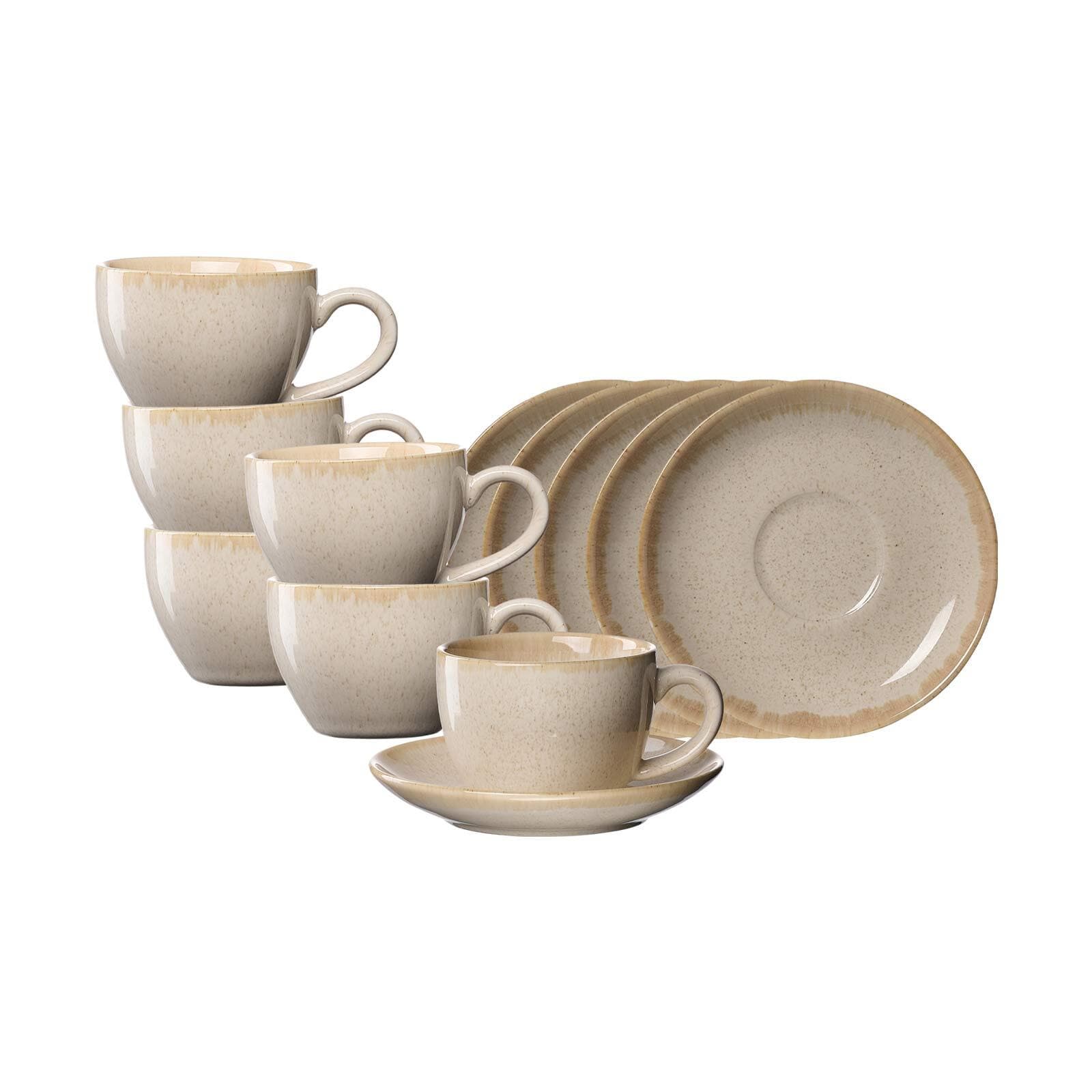 Ritzenhoff & Breker Espressotassen mit Untertassen Sahara 100 ml 6er Set