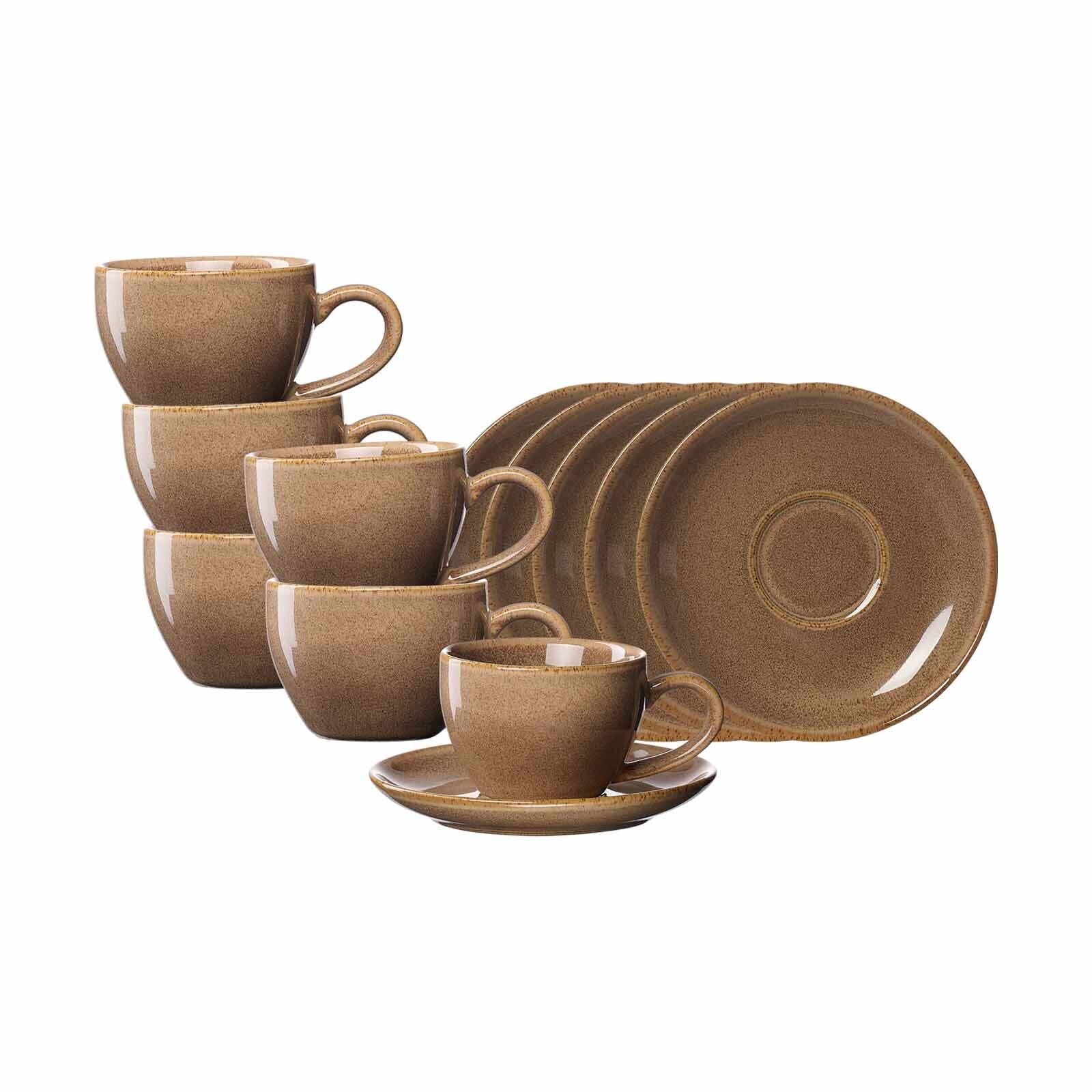 Ritzenhoff & Breker Espressotassen mit Untertassen Sahara 100 ml 6er Set