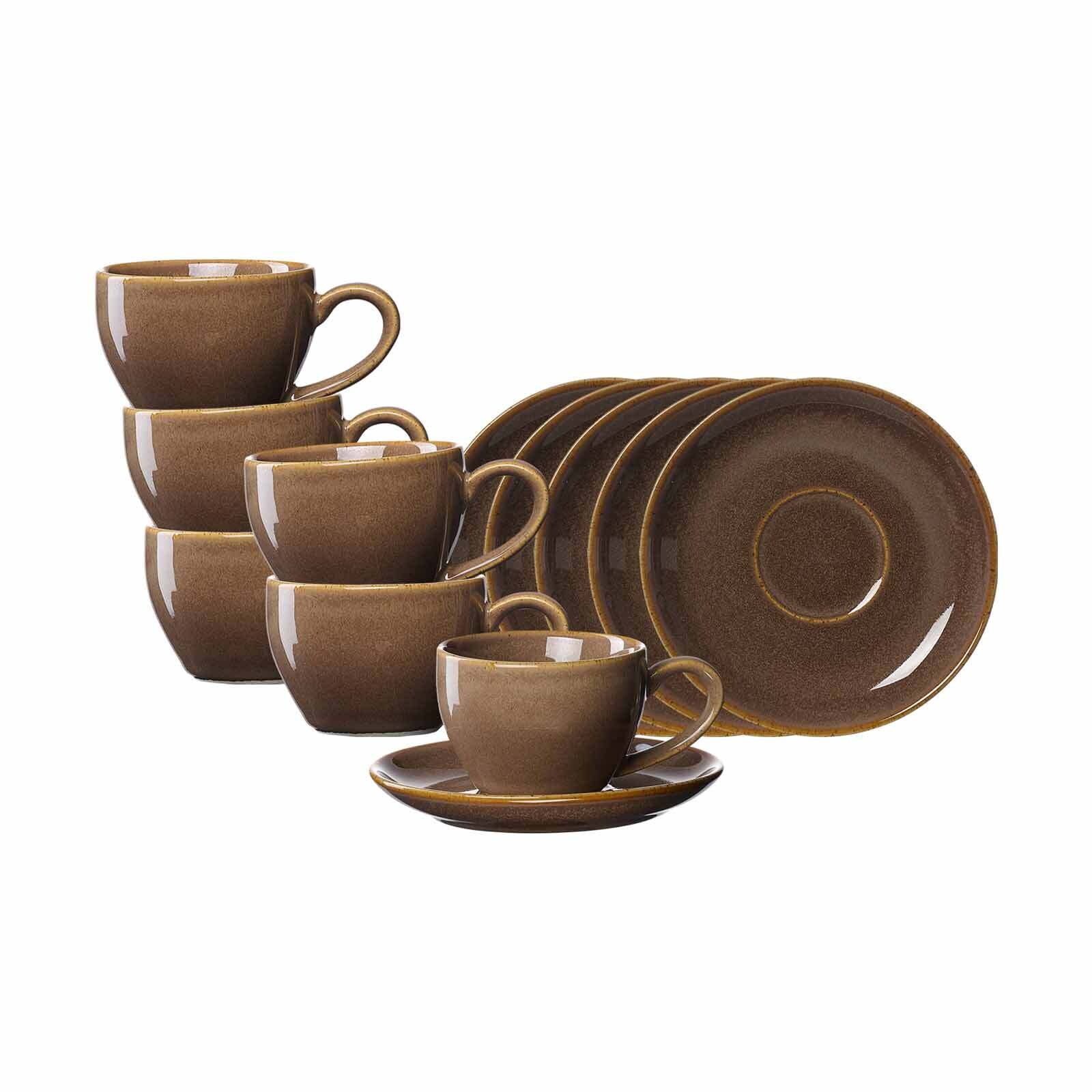 Ritzenhoff & Breker Espressotassen mit Untertassen Sahara 100 ml 6er Set