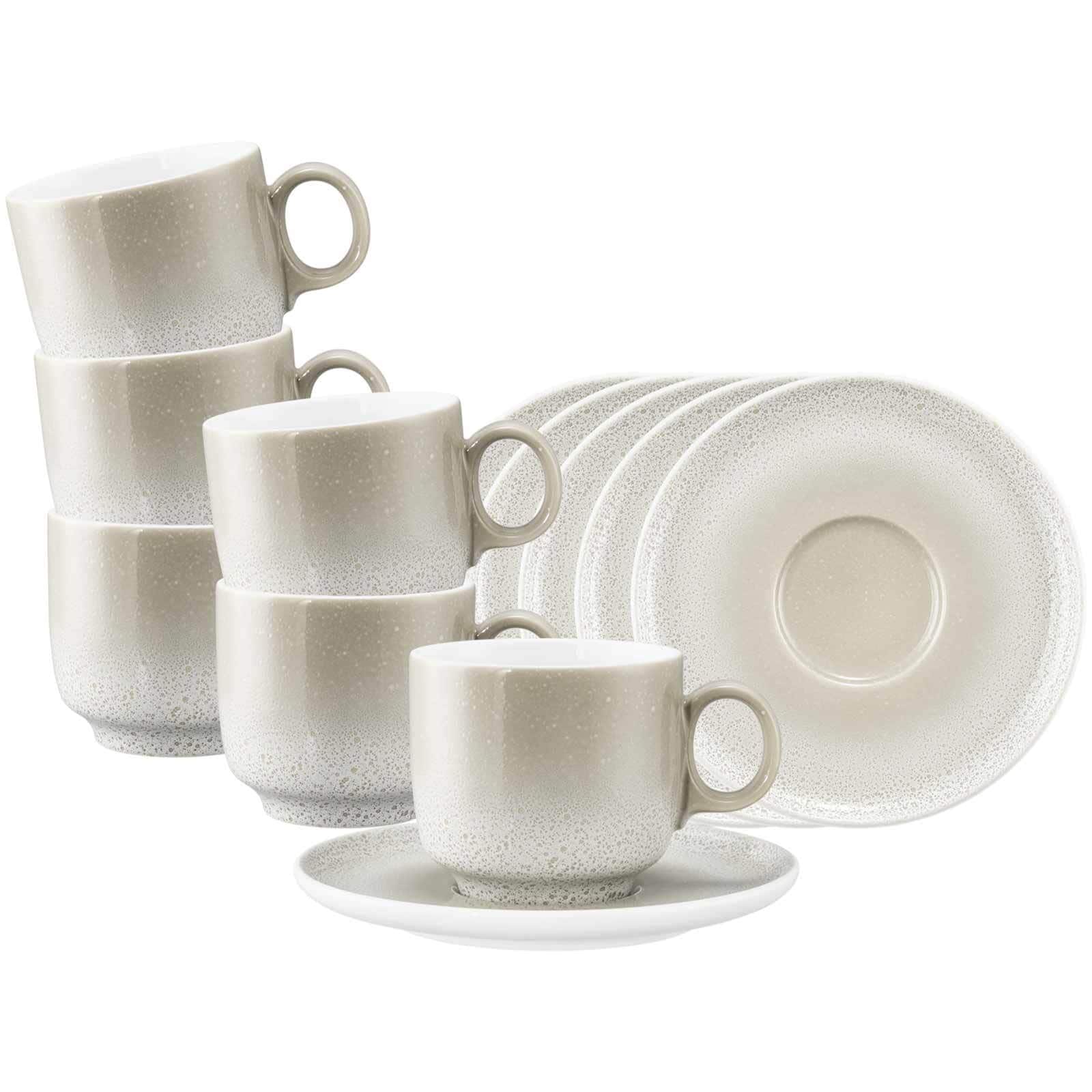 Cappuccinotassen mit Untertassen Sento Home  6er Set