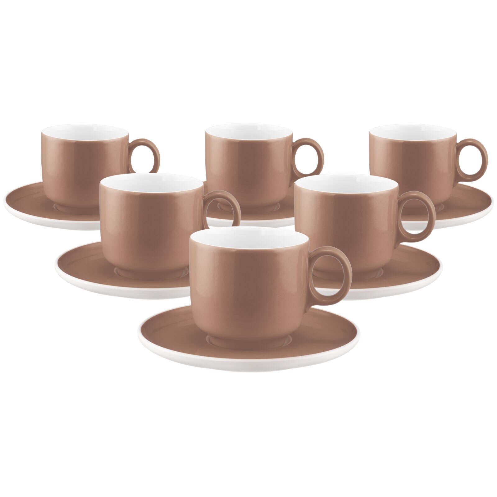 Seltmann Weiden Cappuccinotassen mit Untertassen Sento Home Pure Colors 300 ml 6er Set