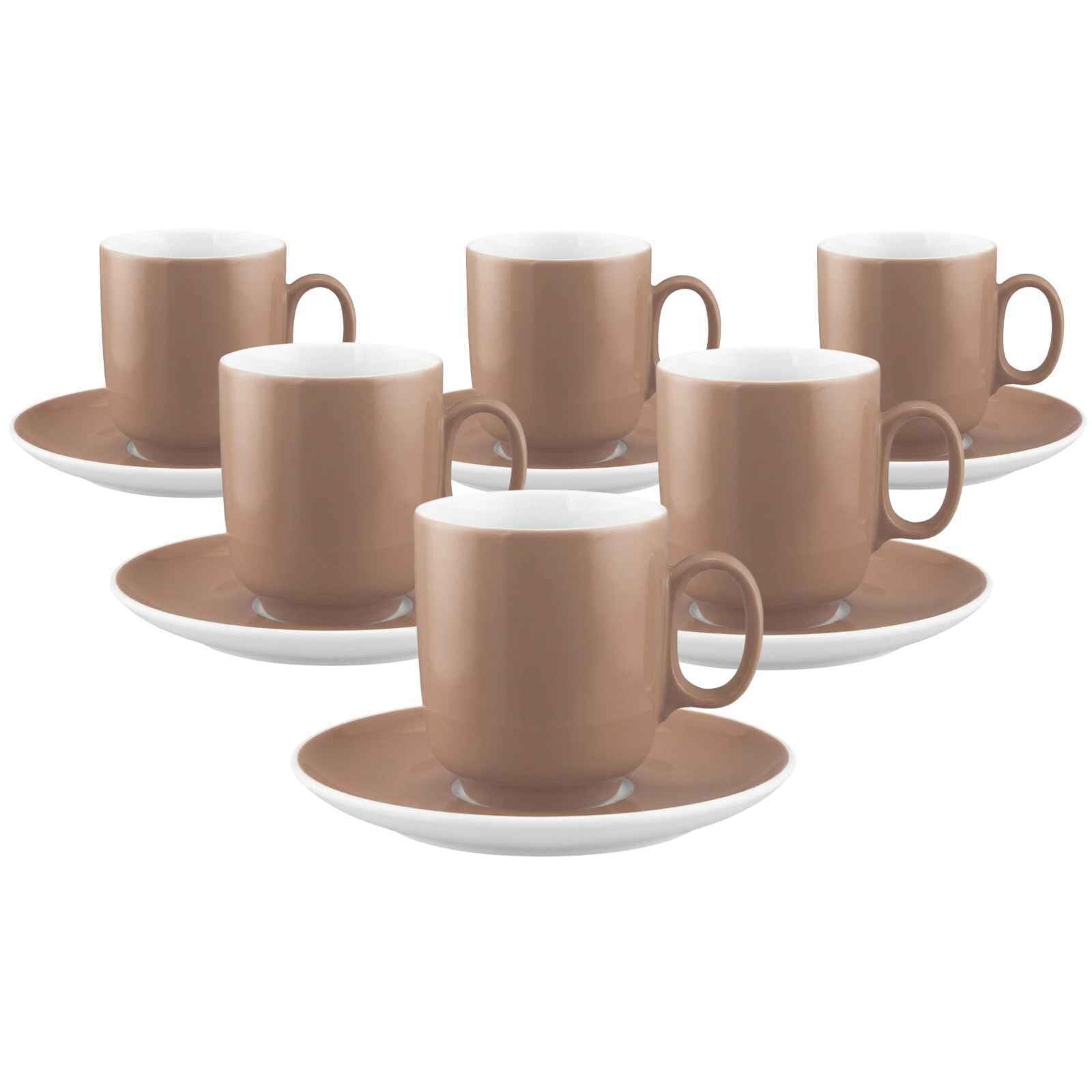 Seltmann Weiden Kaffeebecher mit Untertassen Sento Home Pure Colors 400 ml 6er Set