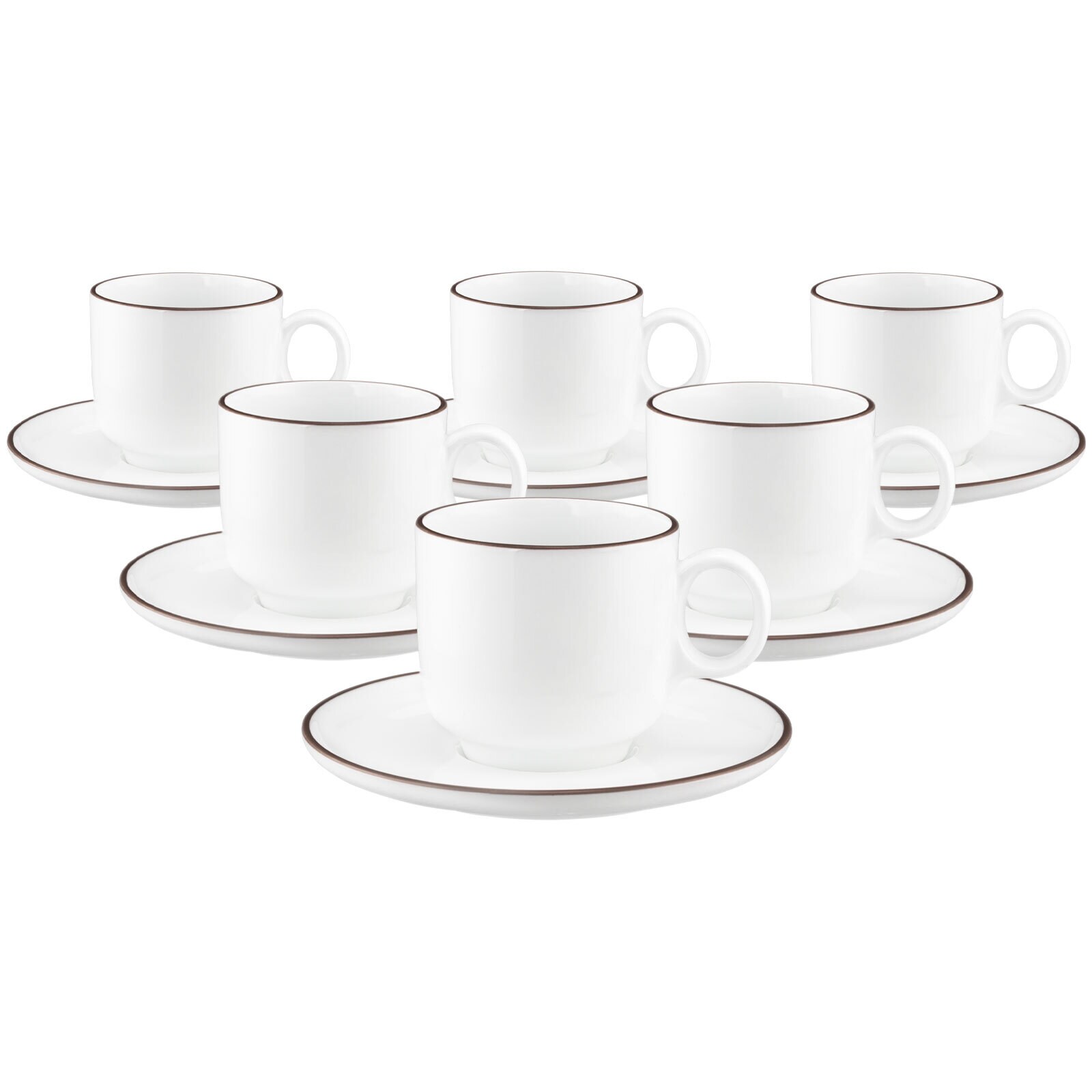 Seltmann Weiden Cappuccinotassen mit Untertassen Sento Home Pure Lines 300 ml 6er Set