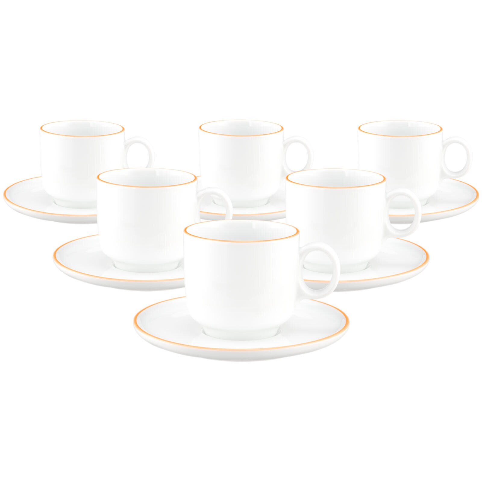 Cappuccinotassen mit Untertassen Sento Home Pure Lines  6er Set