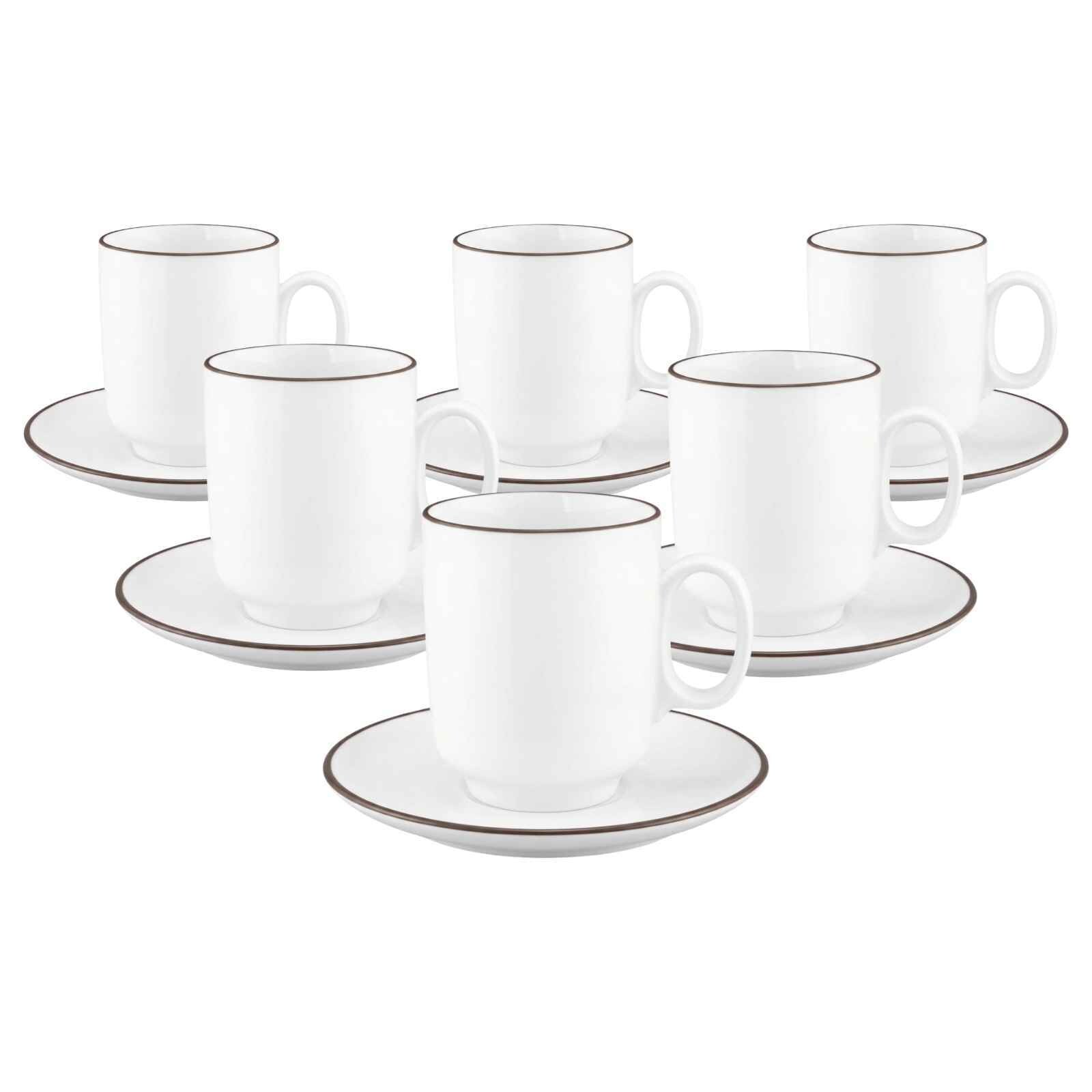 Seltmann Weiden Kaffeebecher mit Untertassen Sento Home Pure Lines 400 ml 6er Set