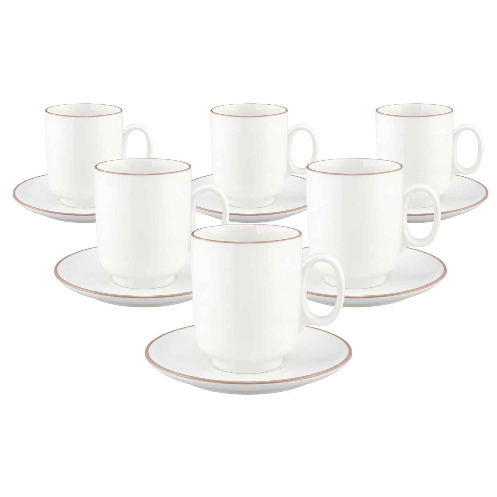 Kaffeebecher mit Untertassen Sento Home Pure Lines  6er Set