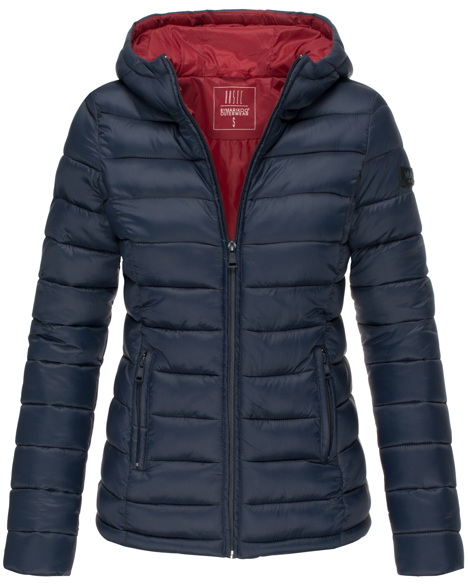 MARIKOO Damen modische Steppjacke &Uuml;bergangsjacke mit gro&szlig;er Kapuze Lucy - Bild 1