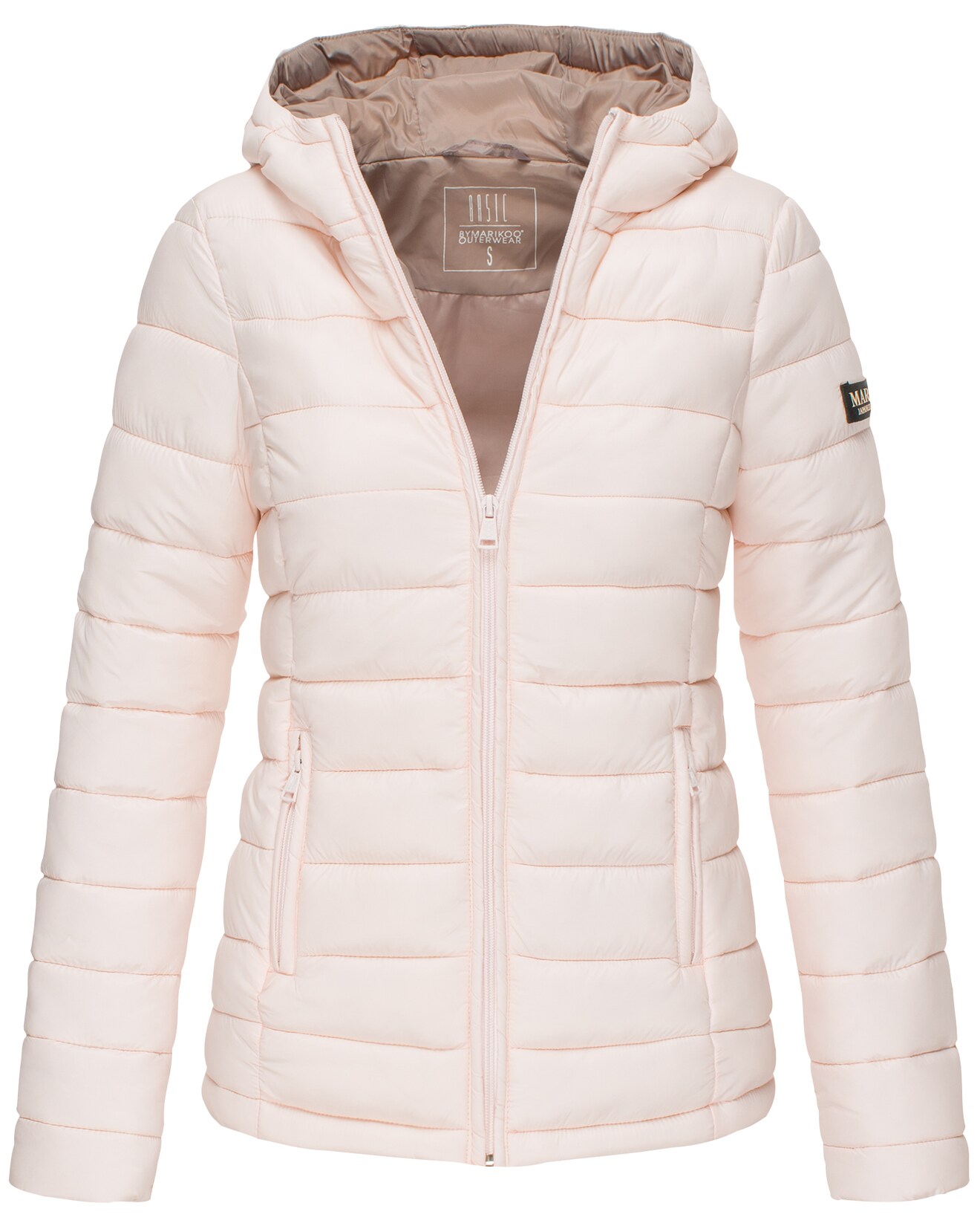 MARIKOO Damen modische Steppjacke Übergangsjacke mit großer Kapuze Lucy