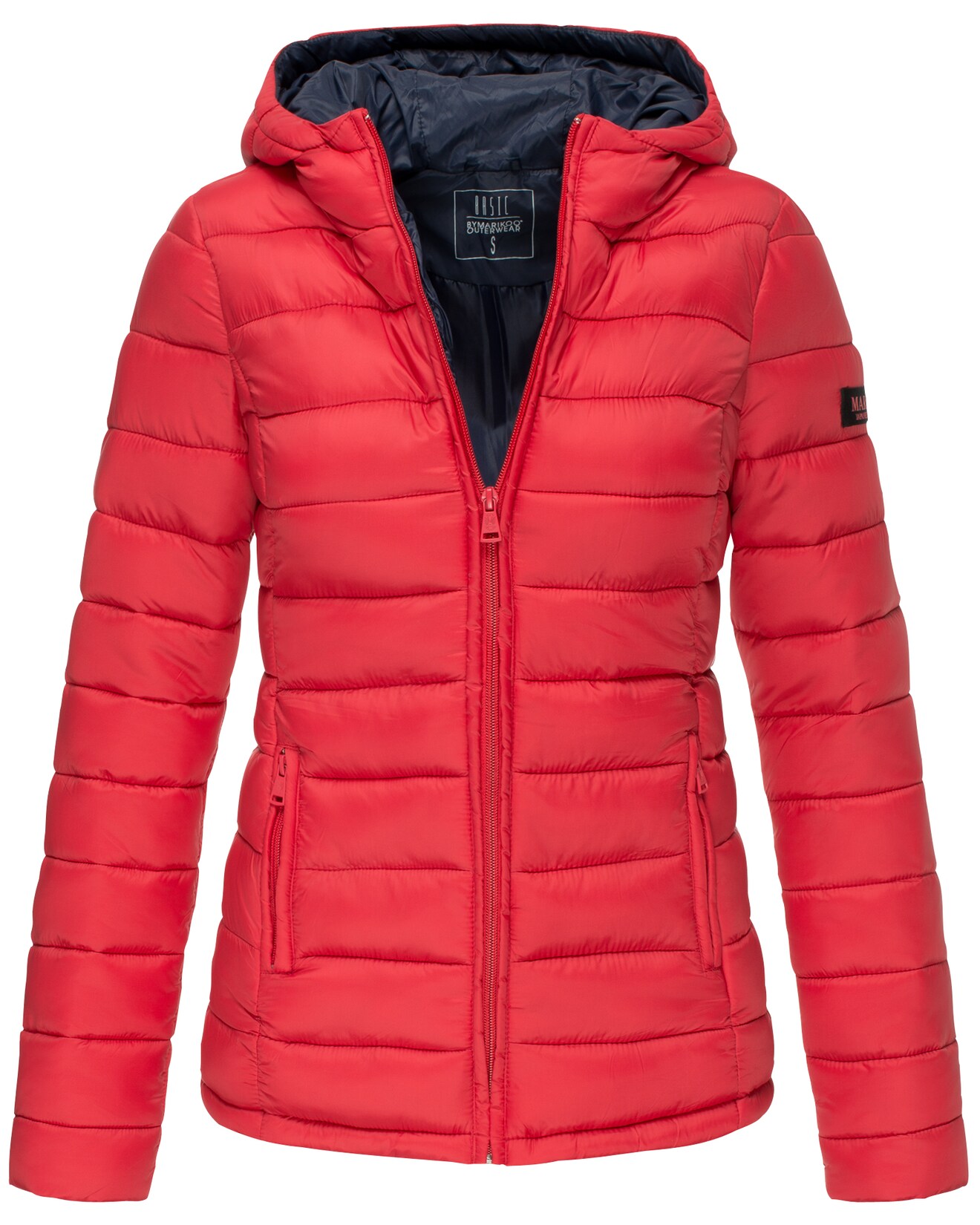 MARIKOO Damen modische Steppjacke Übergangsjacke mit großer Kapuze Lucy