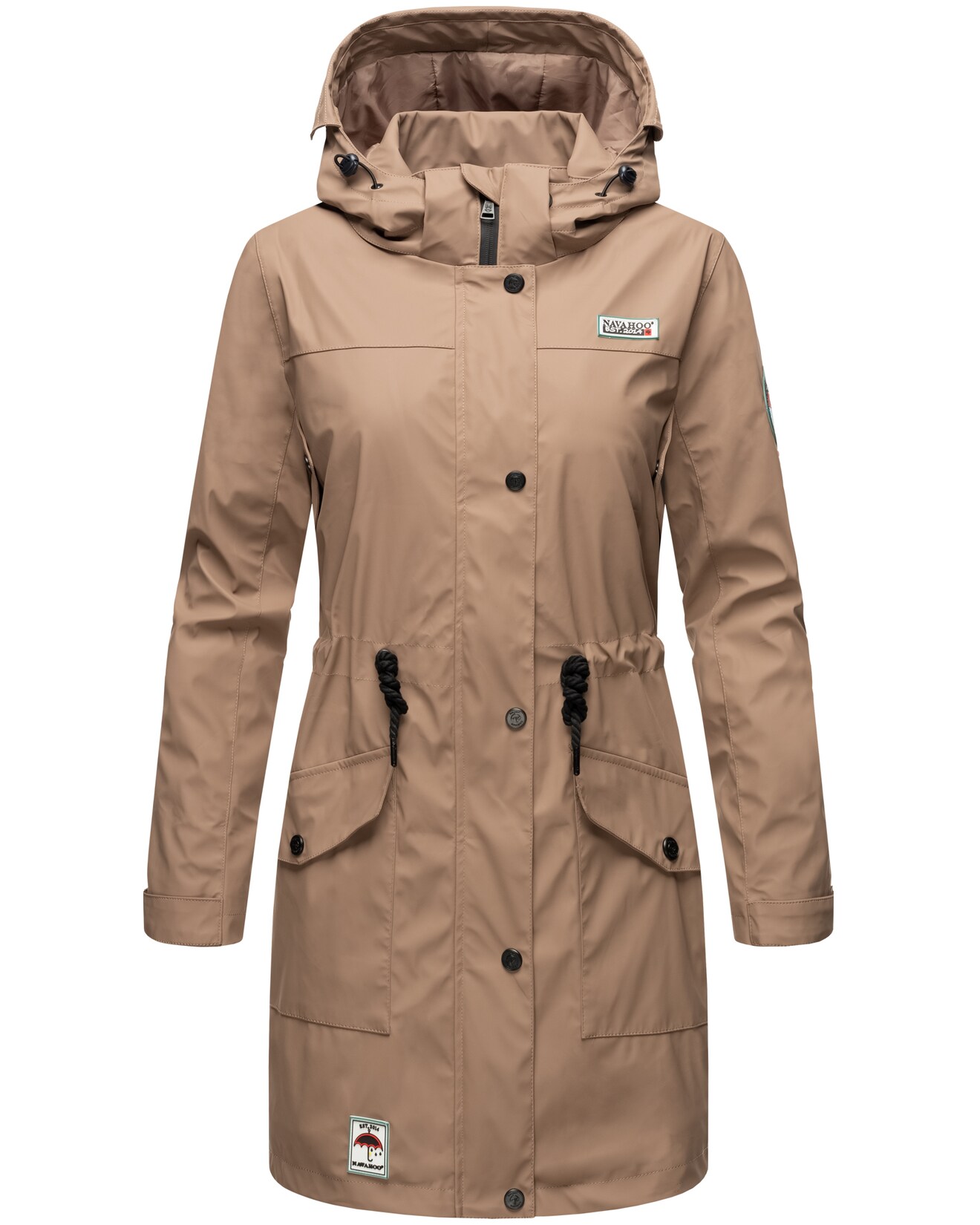 NAVAHOO Damen Outdoorjacke modischer Outdoor Regenmantel Deike