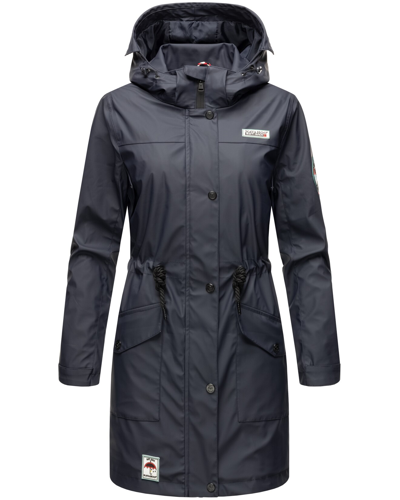 NAVAHOO Damen Outdoorjacke modischer Outdoor Regenmantel Deike