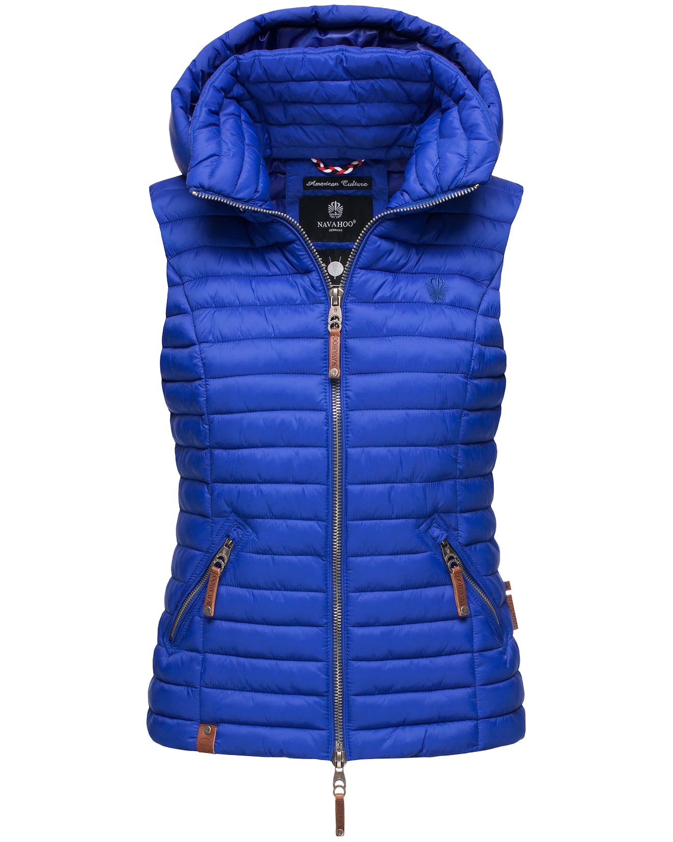 NAVAHOO Damen Designer Steppweste ärmellose Weste mit Kapuze Shadaa
