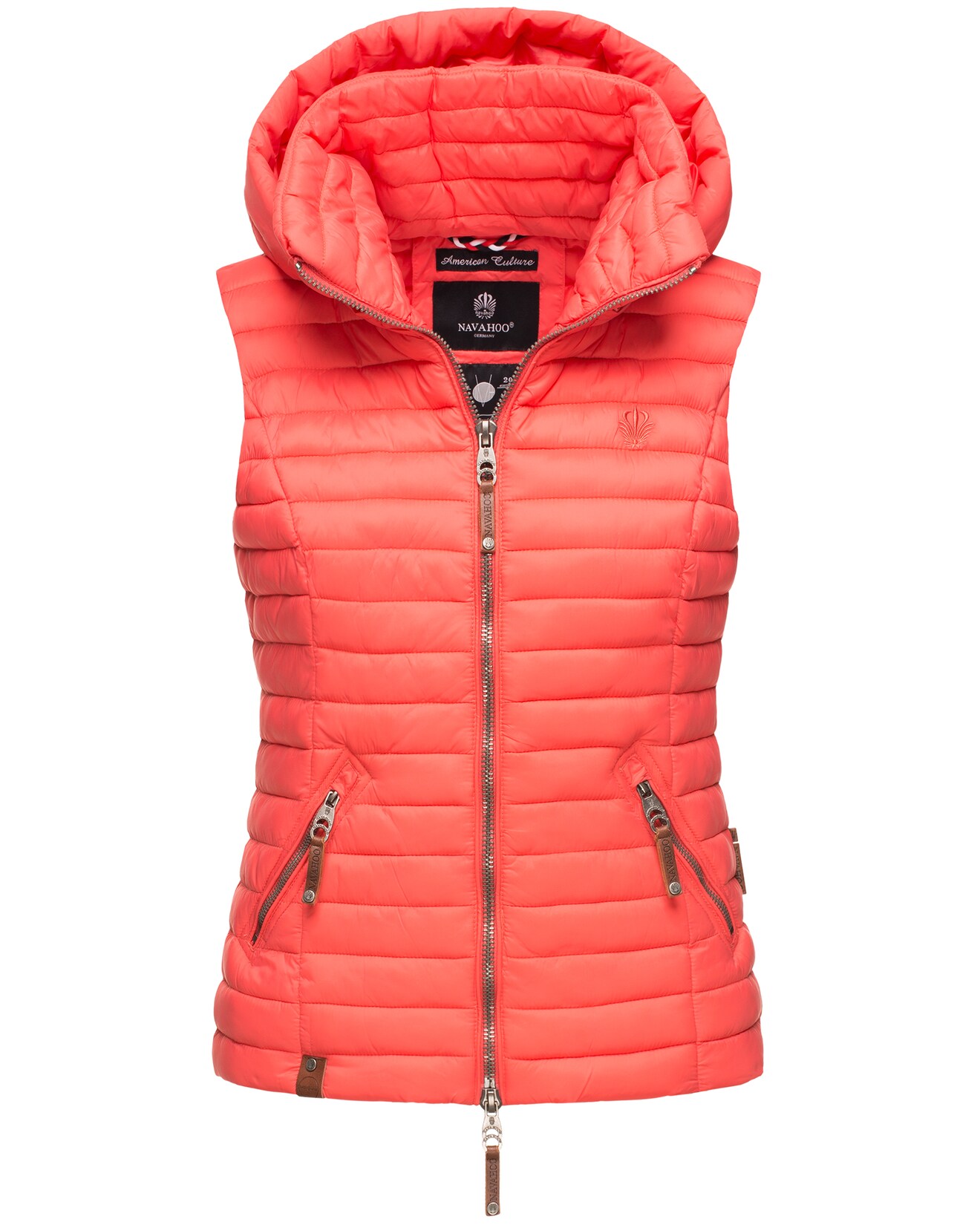 NAVAHOO Damen Designer Steppweste ärmellose Weste mit Kapuze Shadaa