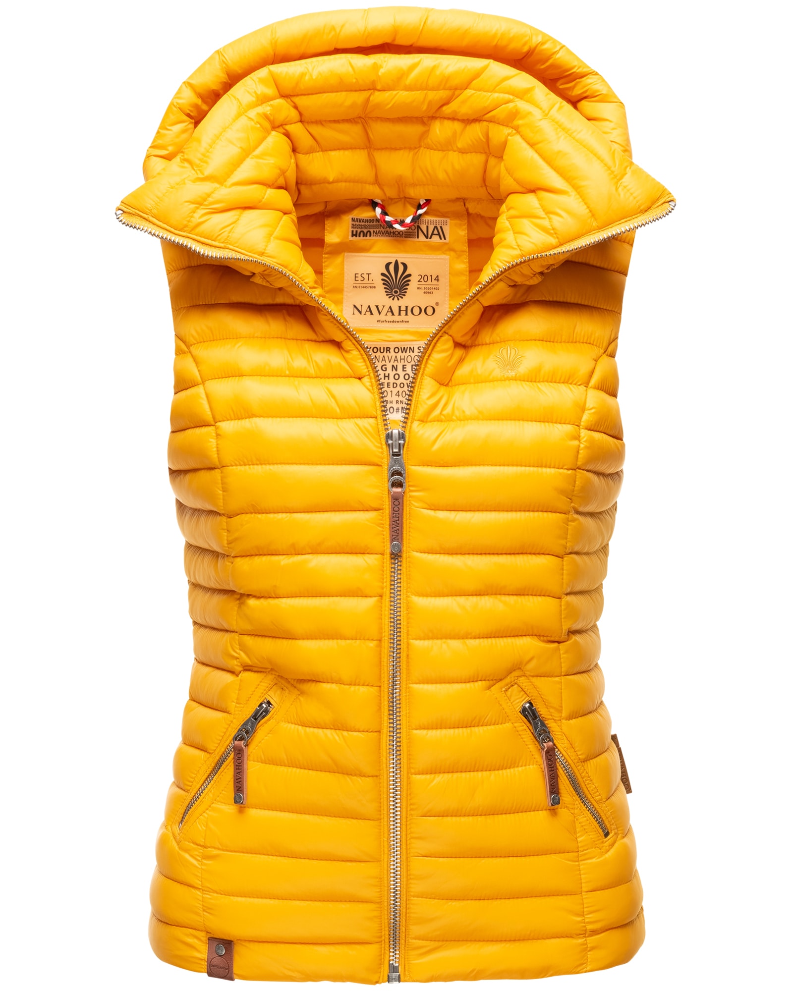 NAVAHOO Damen Designer Steppweste &auml;rmellose Weste mit Kapuze Shadaa - Bild 1