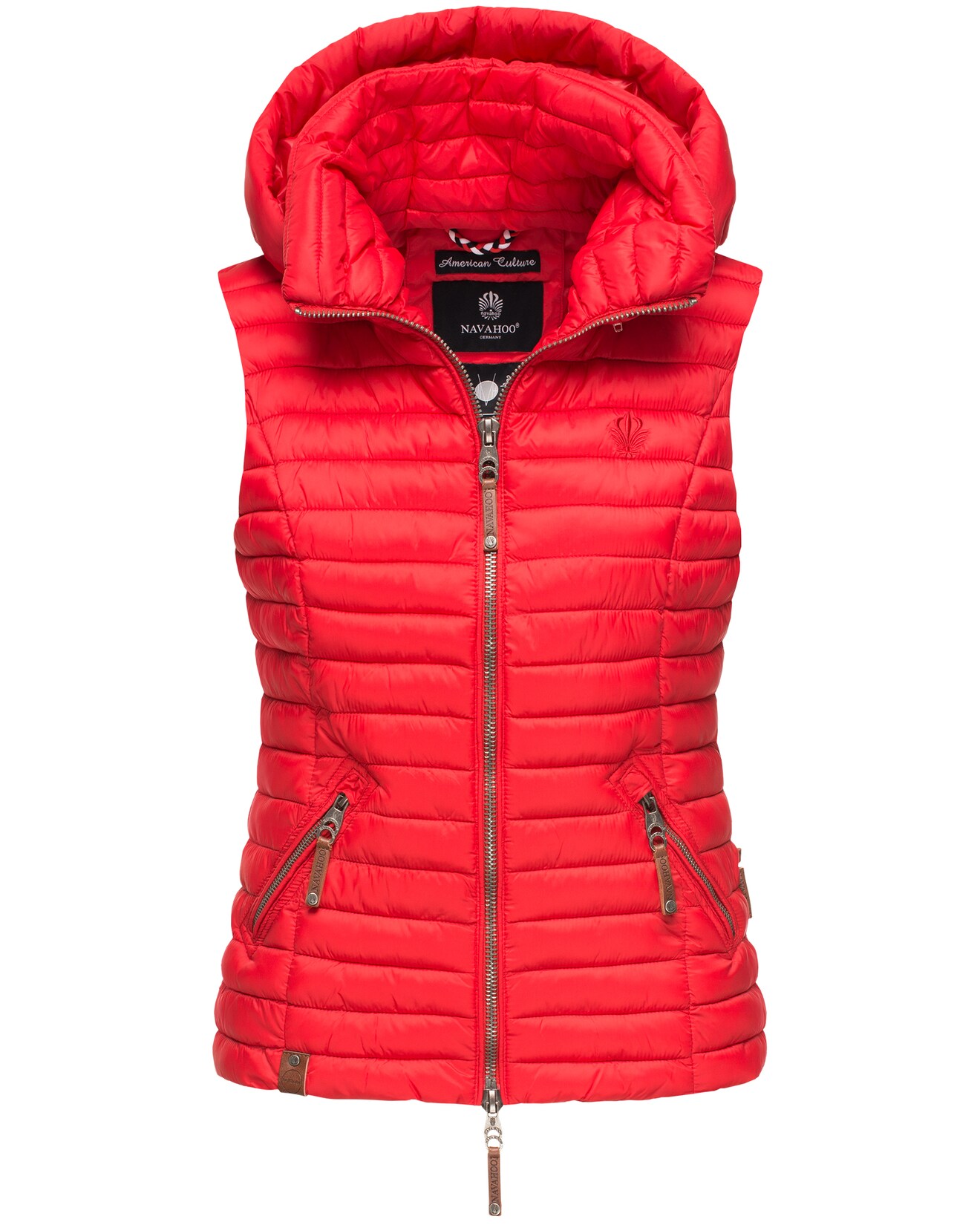 NAVAHOO Damen Designer Steppweste ärmellose Weste mit Kapuze Shadaa