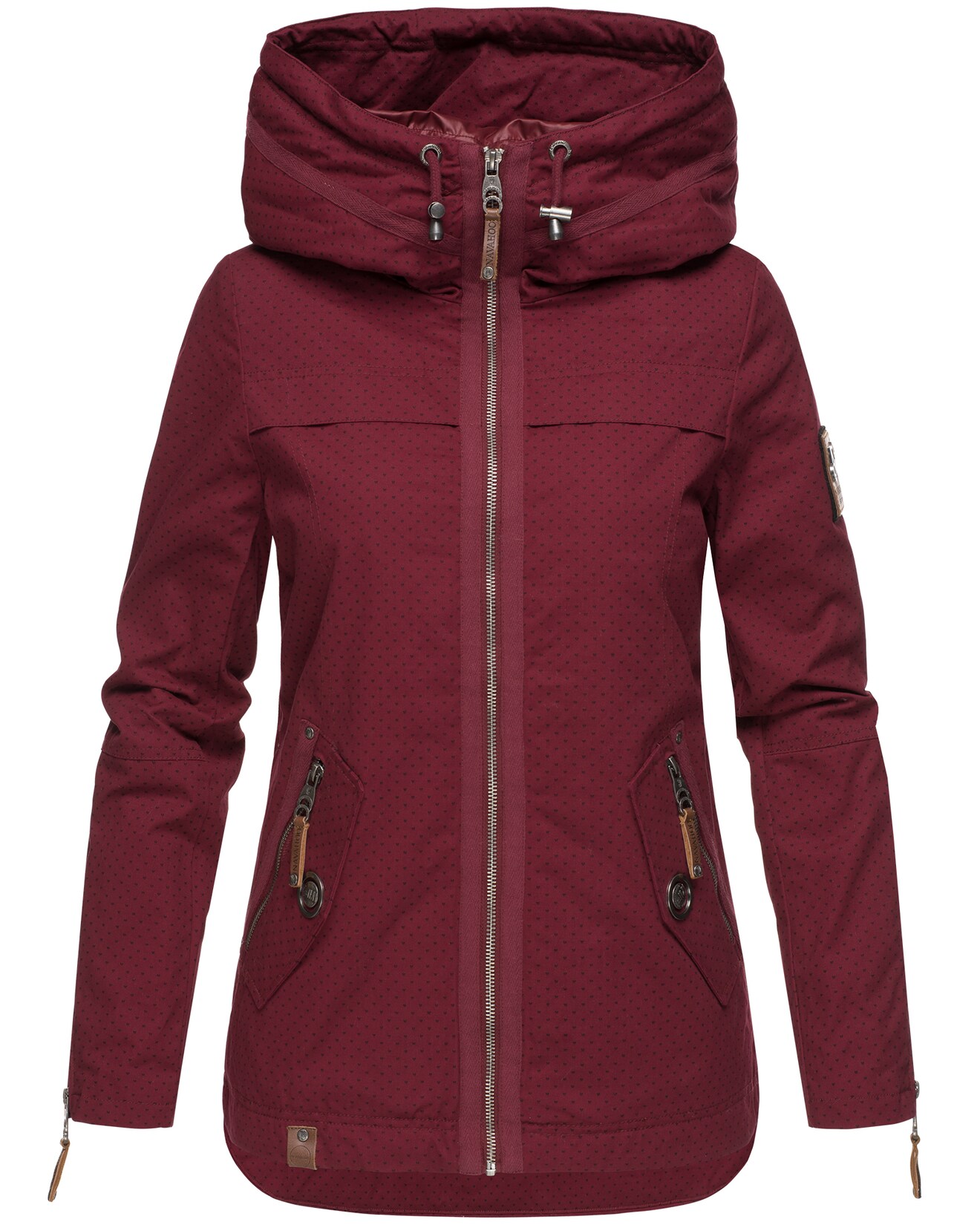 NAVAHOO Damen Moderner Outdoorjacke Übergangsparka aus Baumwolle mit Kapuze Wekoo