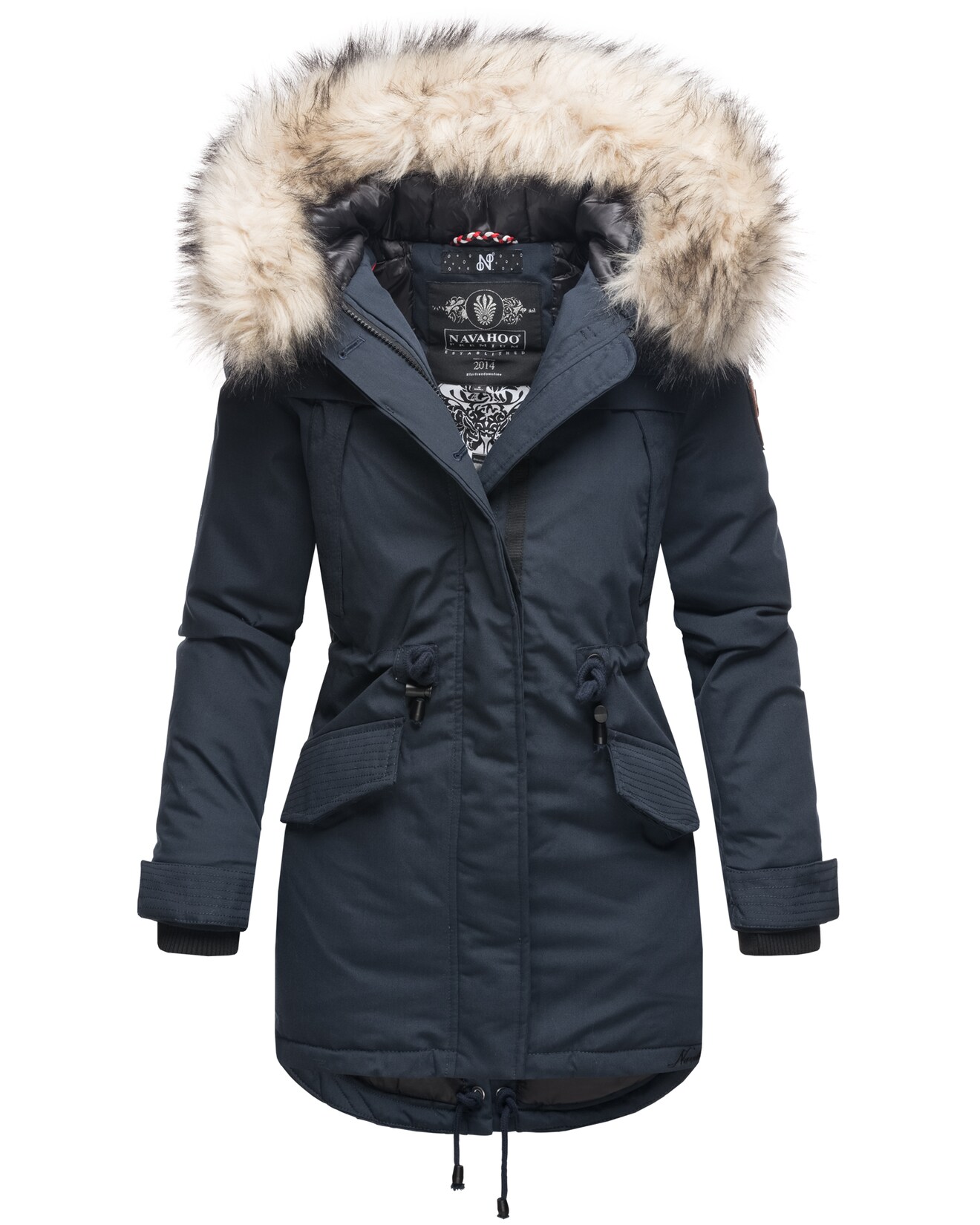 NAVAHOO Damen Wintermantel Parka mit abnehmbarem Kunstfell Lady Like | 04059072413238