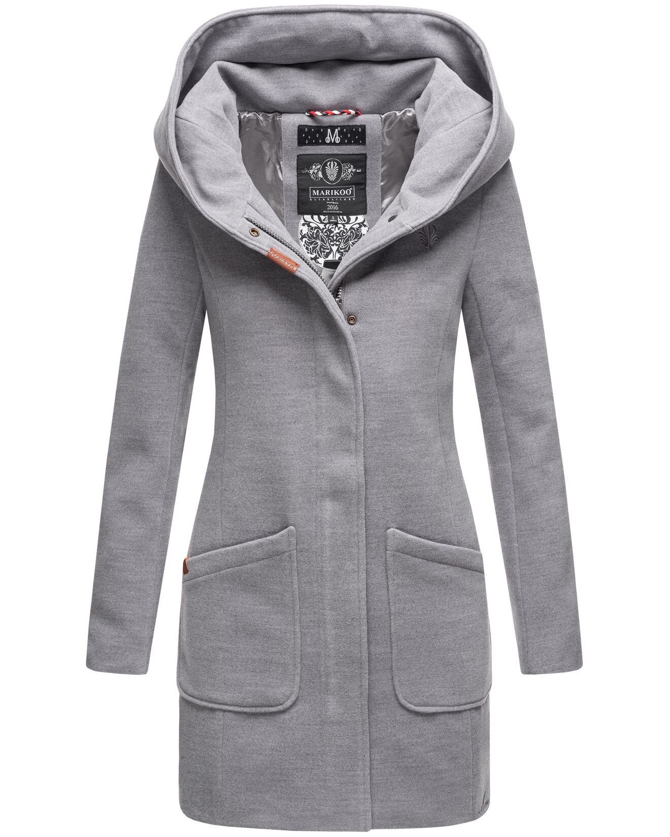 MARIKOO Damen Hochwertiger Wintermantel Mantel Trenchcoat Mit Kapuze Maikoo