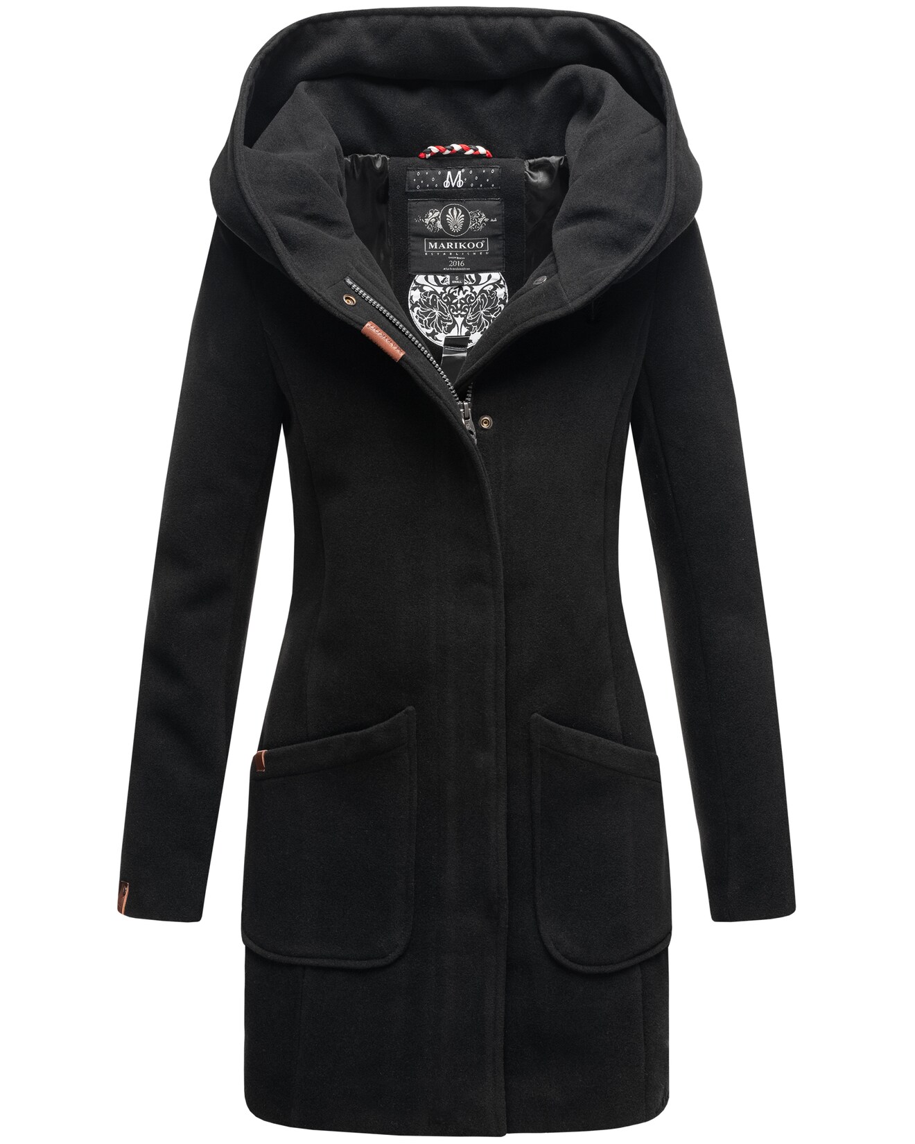 MARIKOO Damen Hochwertiger Wintermantel Mantel Trenchcoat Mit Kapuze Maikoo