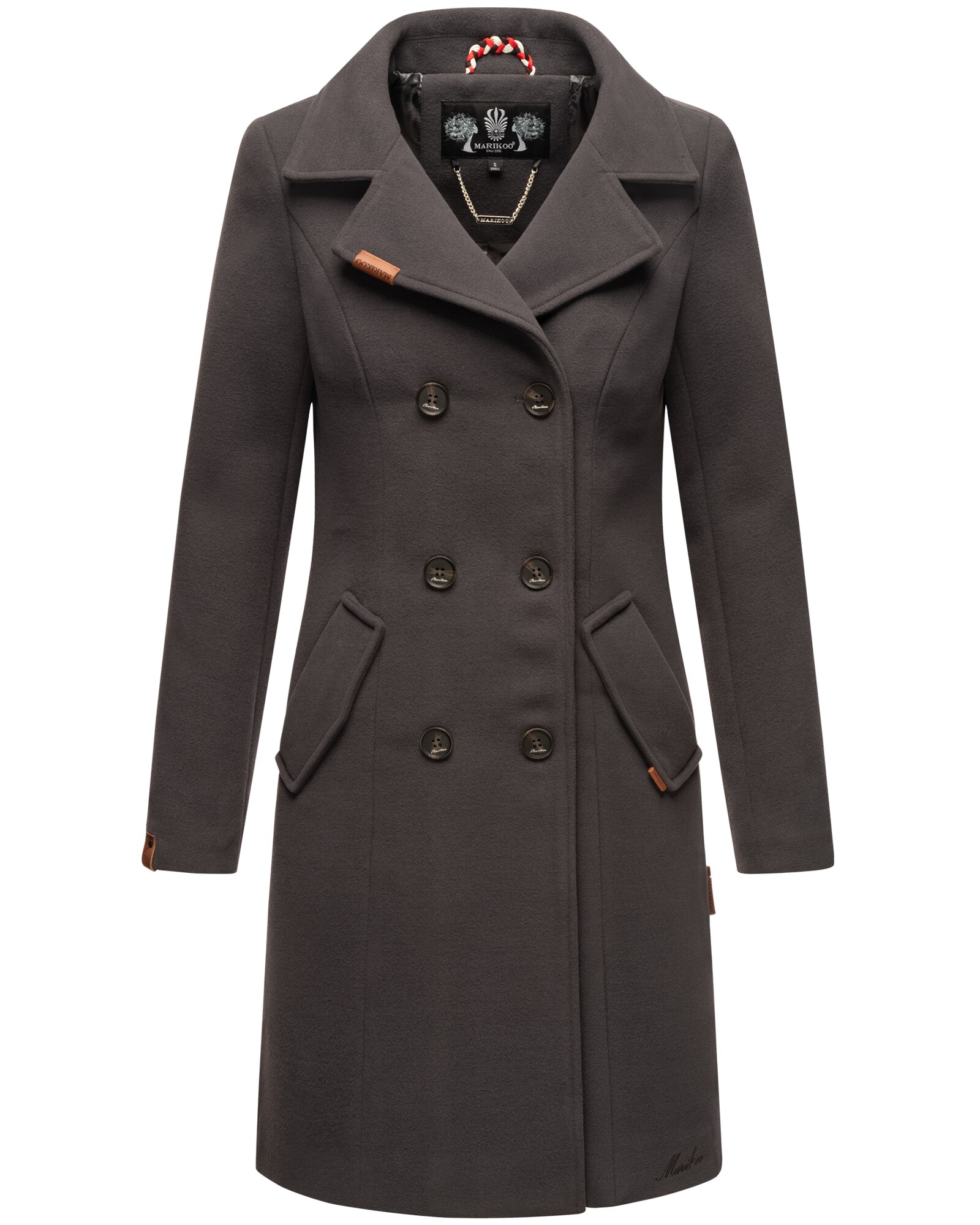 MARIKOO Damen Edler Wintermantel Trenchcoat in Wollmantel-Optik Nanakoo - Bild 1