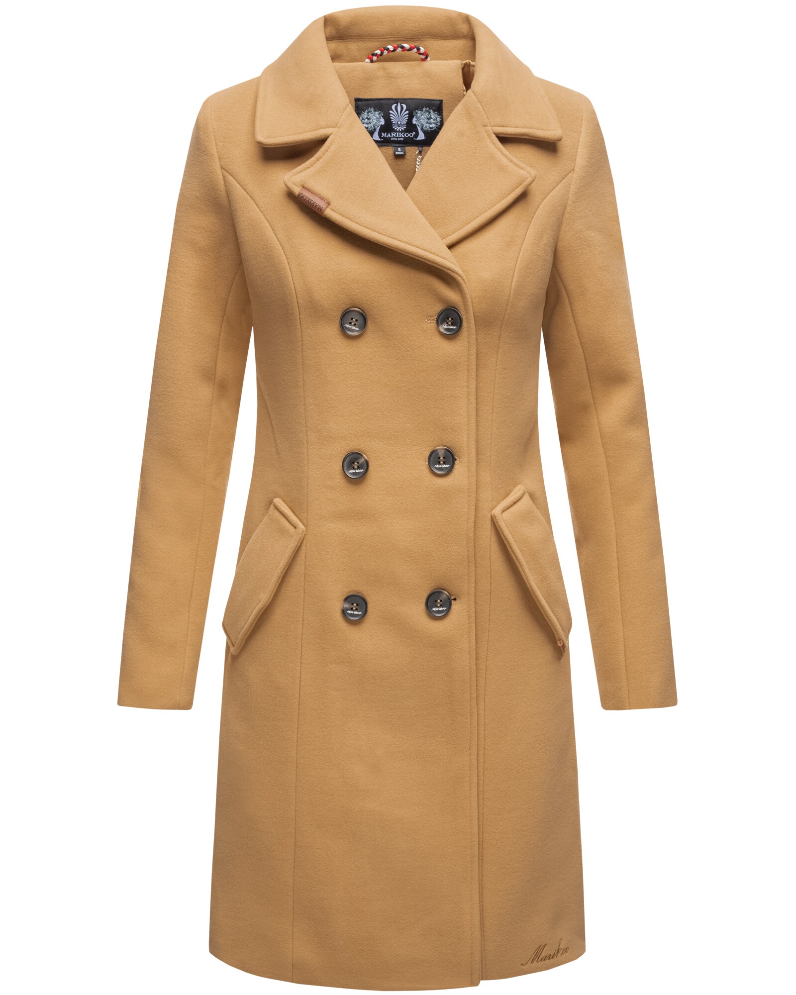 MARIKOO Damen Edler Wintermantel Trenchcoat in Wollmantel-Optik Nanakoo - Bild 1