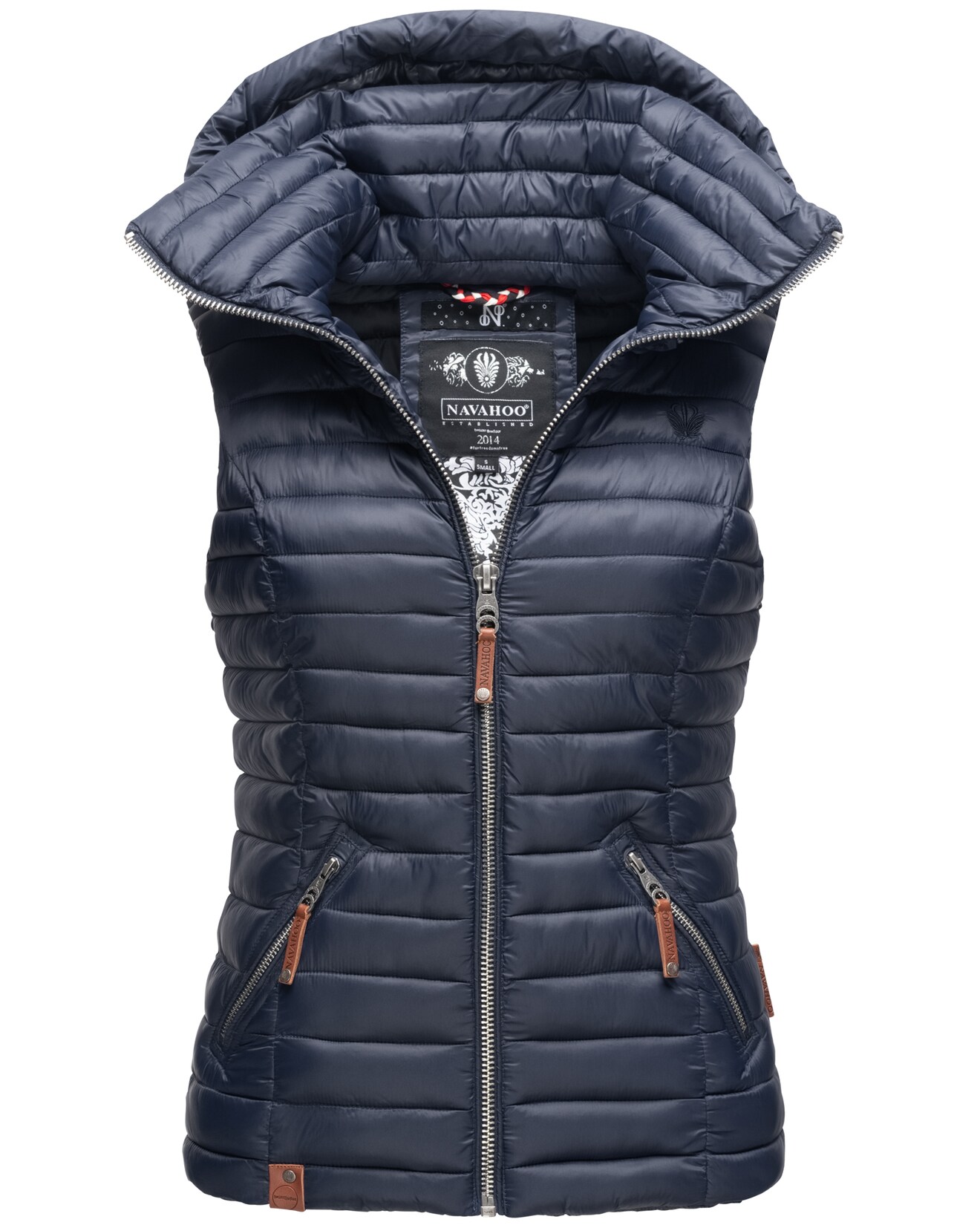 NAVAHOO Damen Designer Steppweste ärmellose Weste mit Kapuze Shadaa